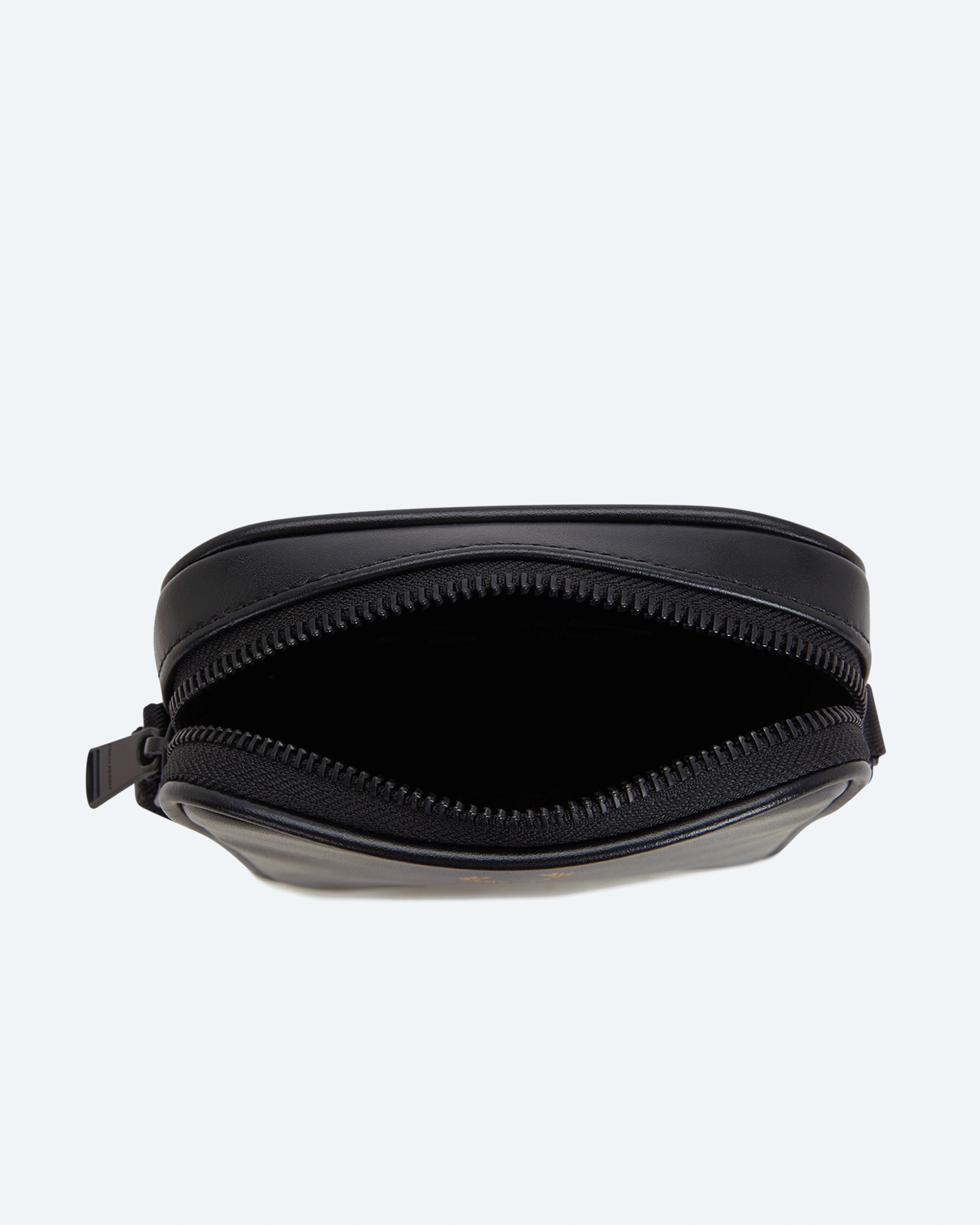 Smooth Leather Small Side Bag Black