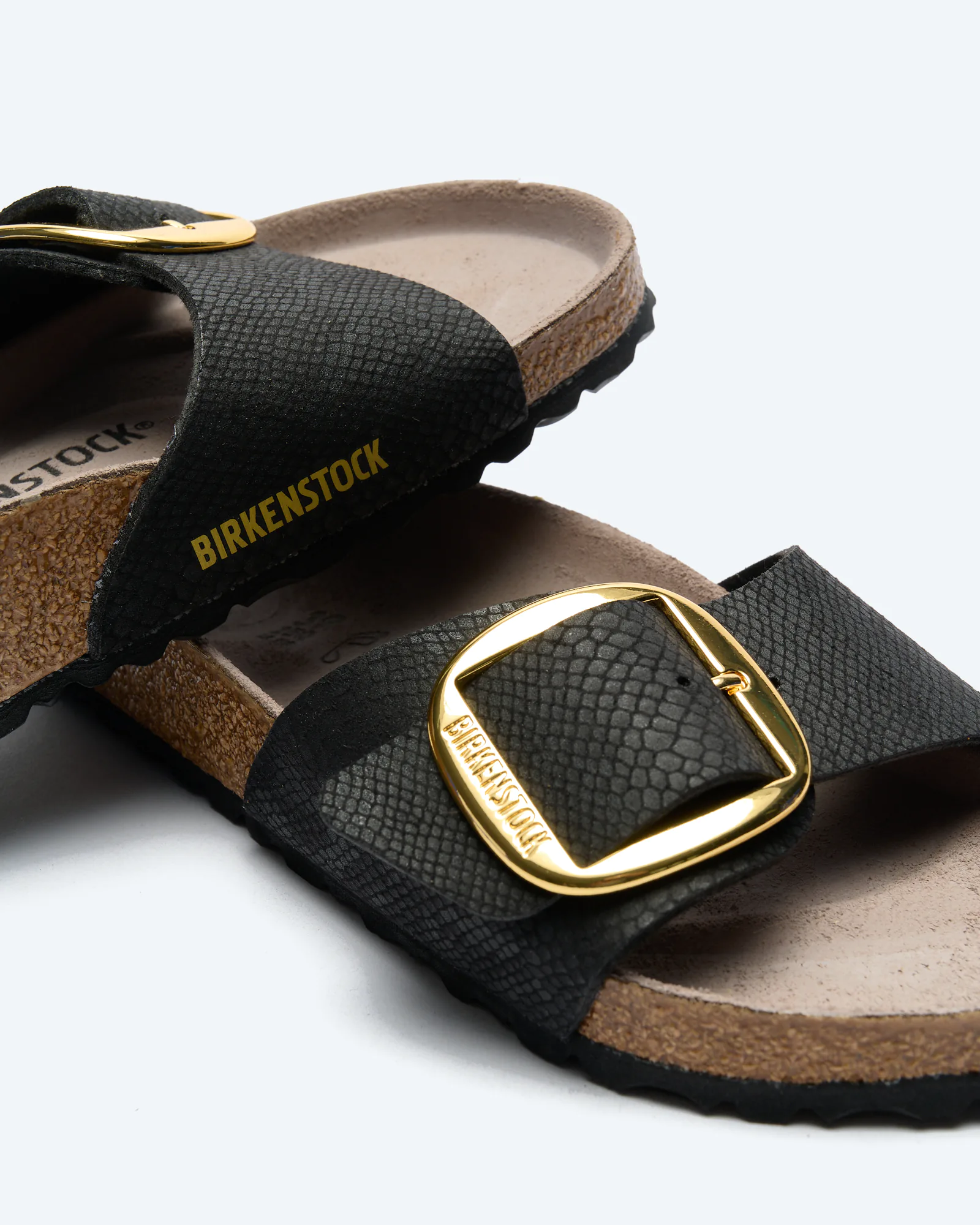 Madrid Big Buckle Synthetics Sandals SYN Python Black