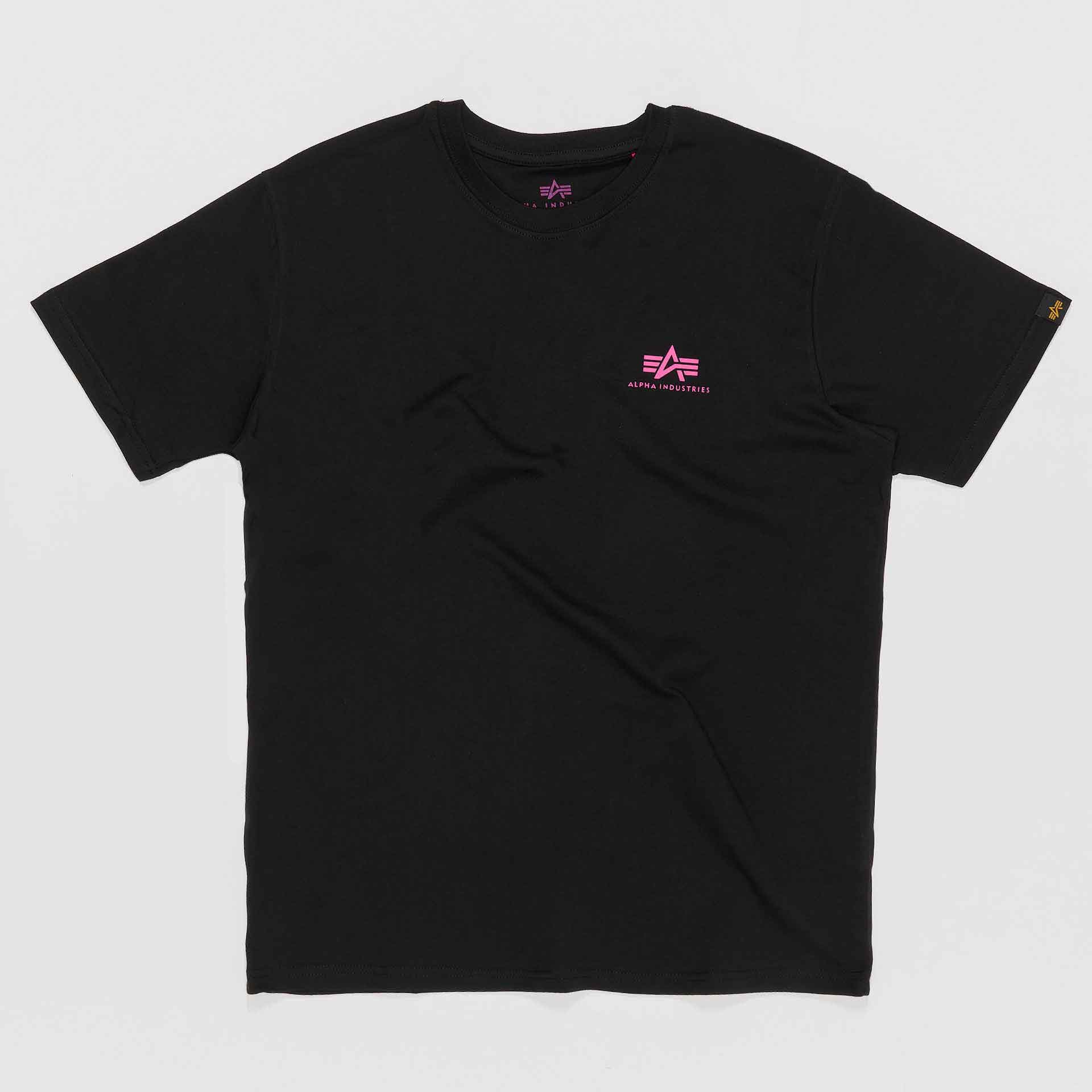 Alpha Industries Basic T-Shirt Small Logo Black/Magenta