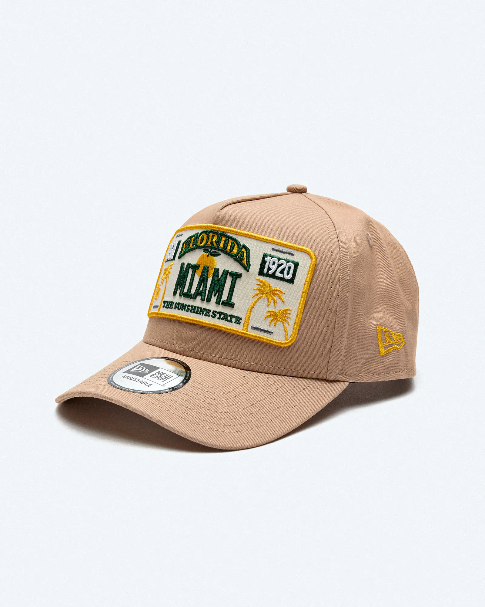 New Era Miami License Plate 9FORTY A-Frame Cap Beige New Era Miami License Plate 9FORTY A-Frame Cap Beige