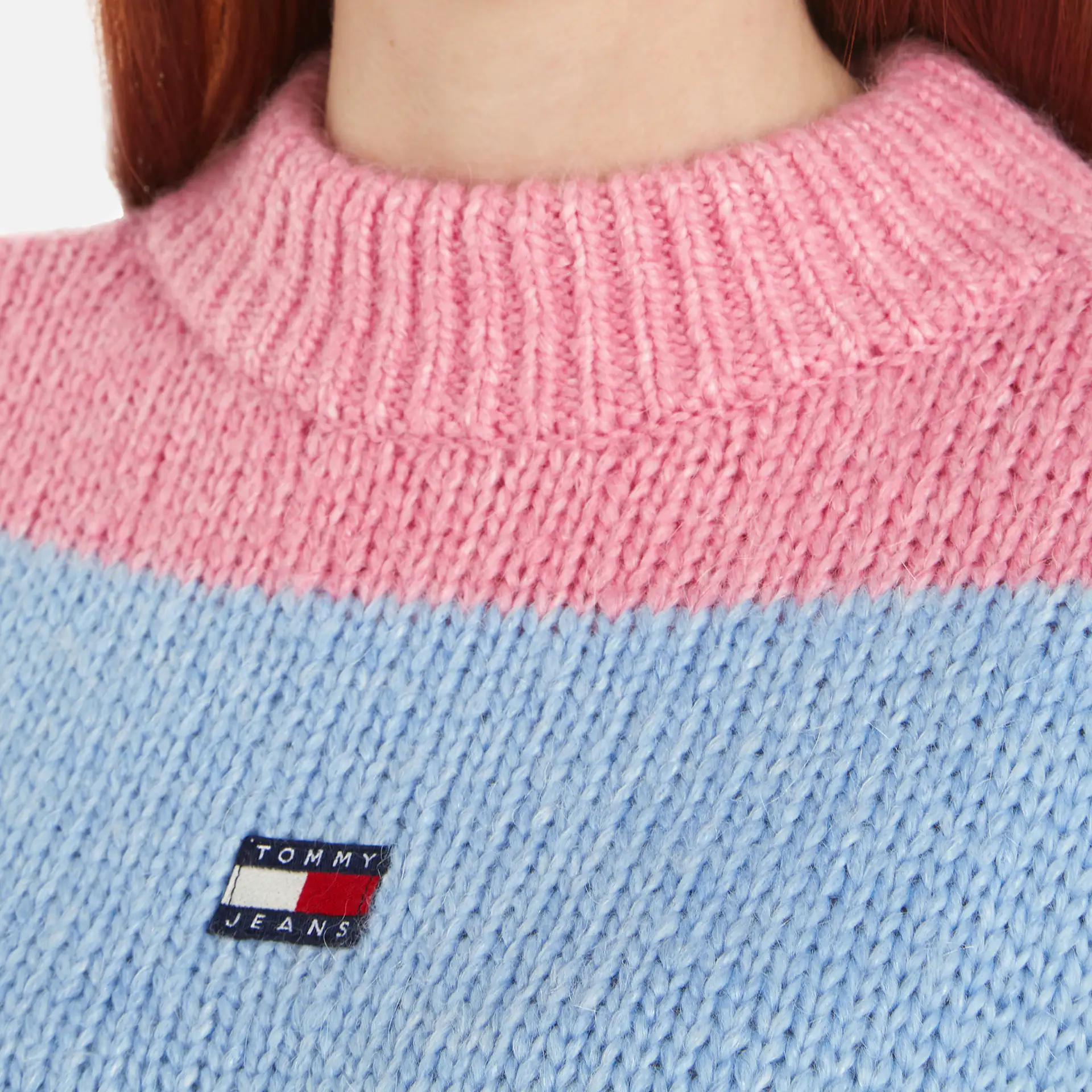 Tommy Jeans Colorblock Sweater Ballet Pink/Stripe