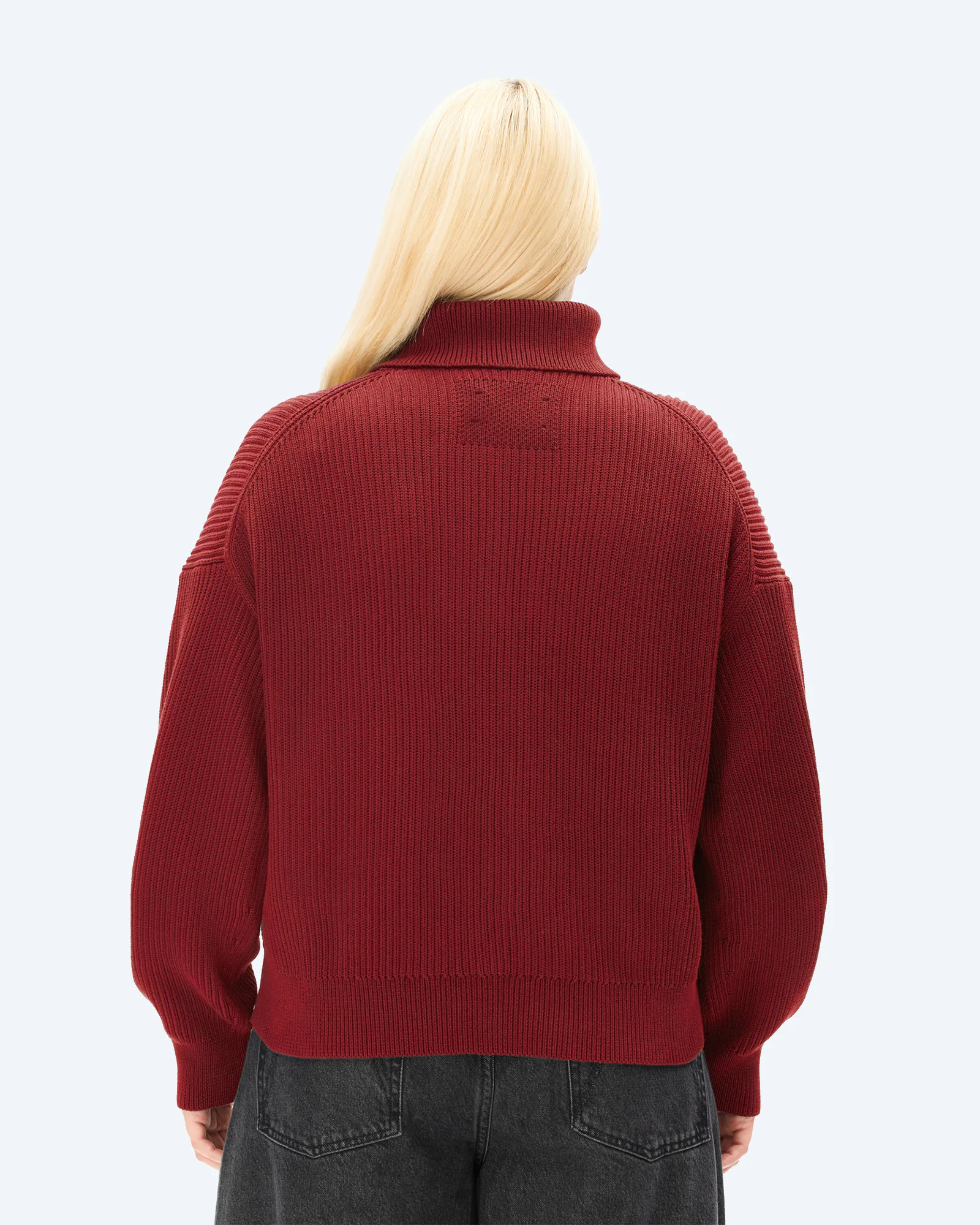 VANISÉ RIB KNIT TROYER velvet red-light velvet red