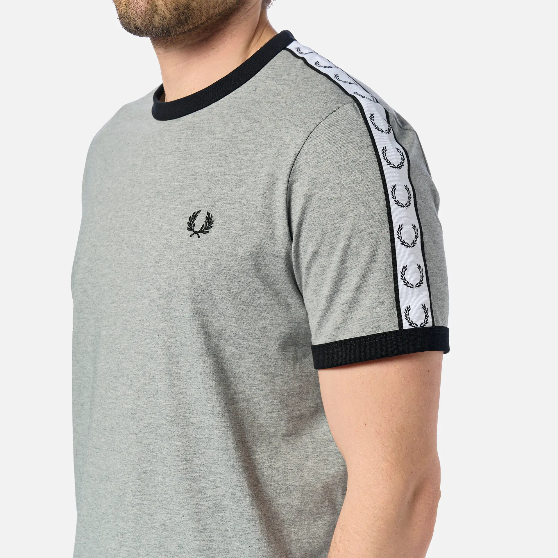 Fred Perry Taped Ringer T-Shirt Steel Marl