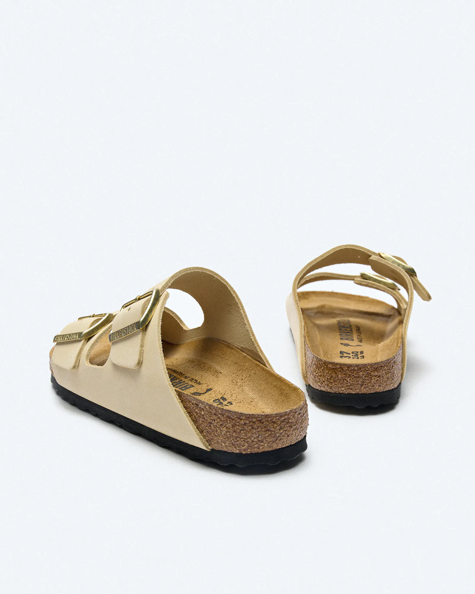 Birkenstock Arizona Nubuk Leather Sandals Narrow Ecru