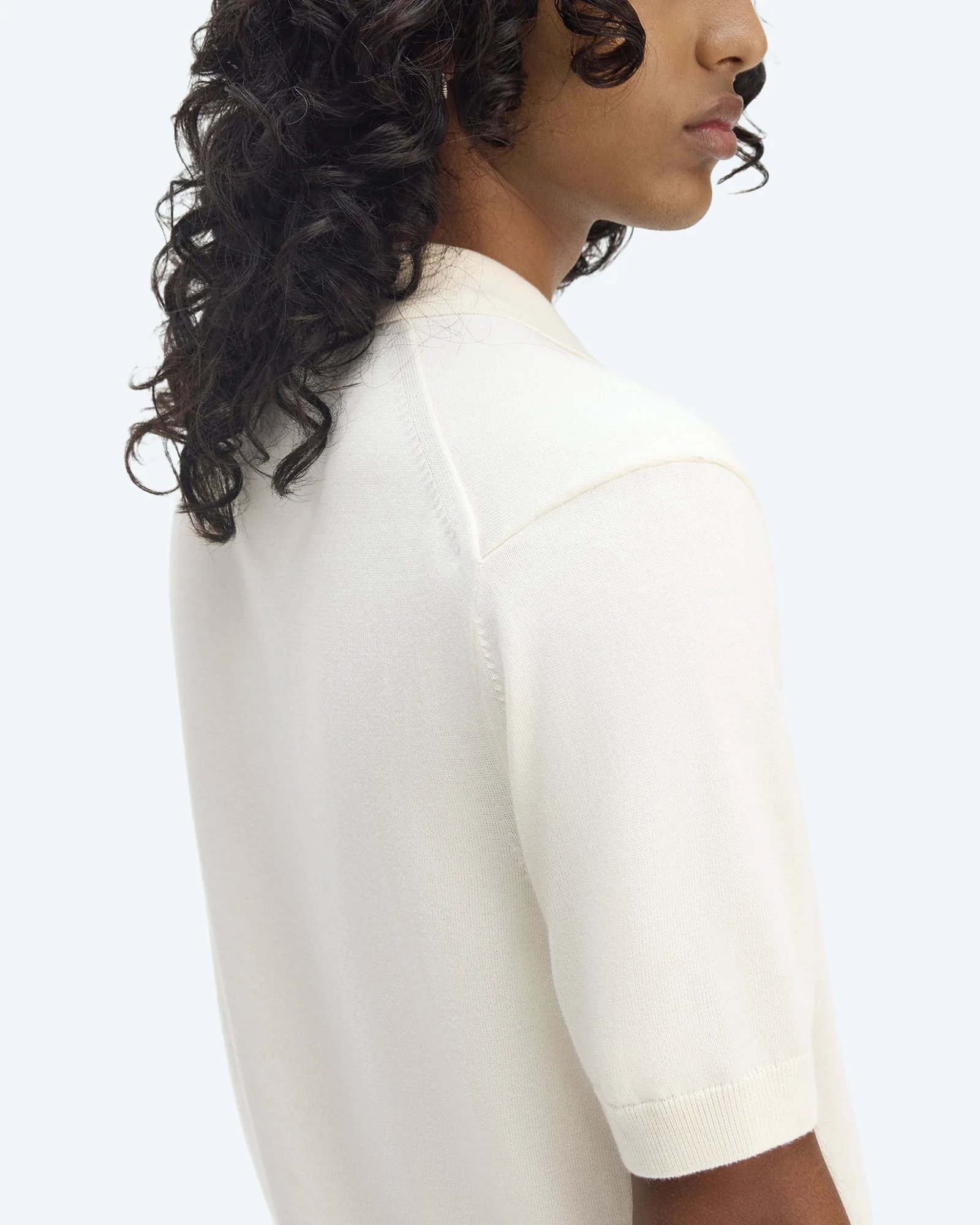 Fred Perry Cotton Knitted Polo Shirt Ecru