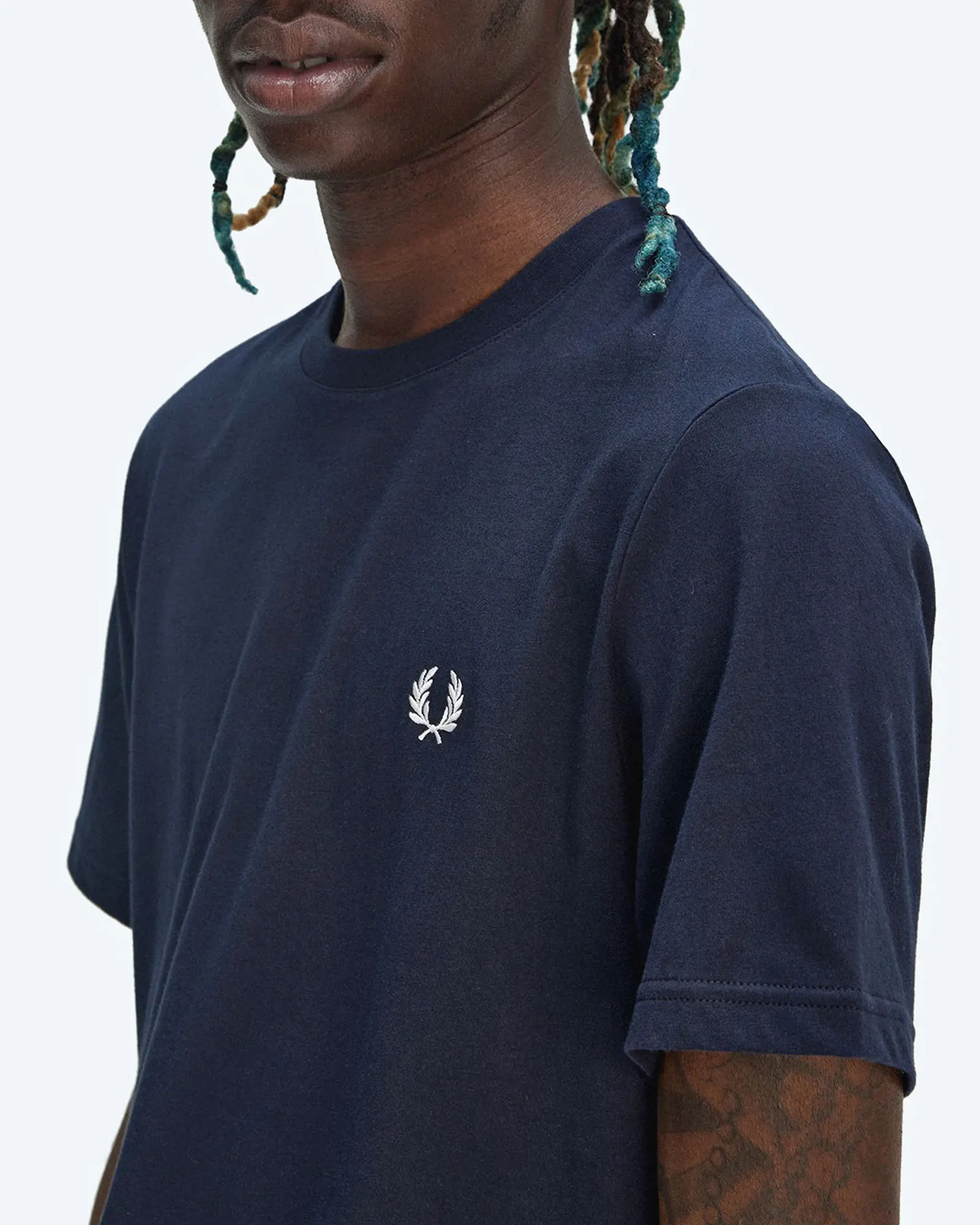 Fred Perry Rear Powder Laurel Graphic T-Shirt Navy