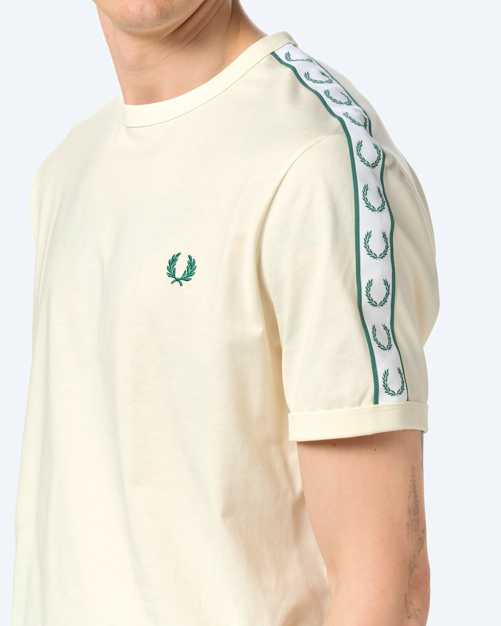 Fred Perry Contrast Tape Ringer T-Shirt Ecru