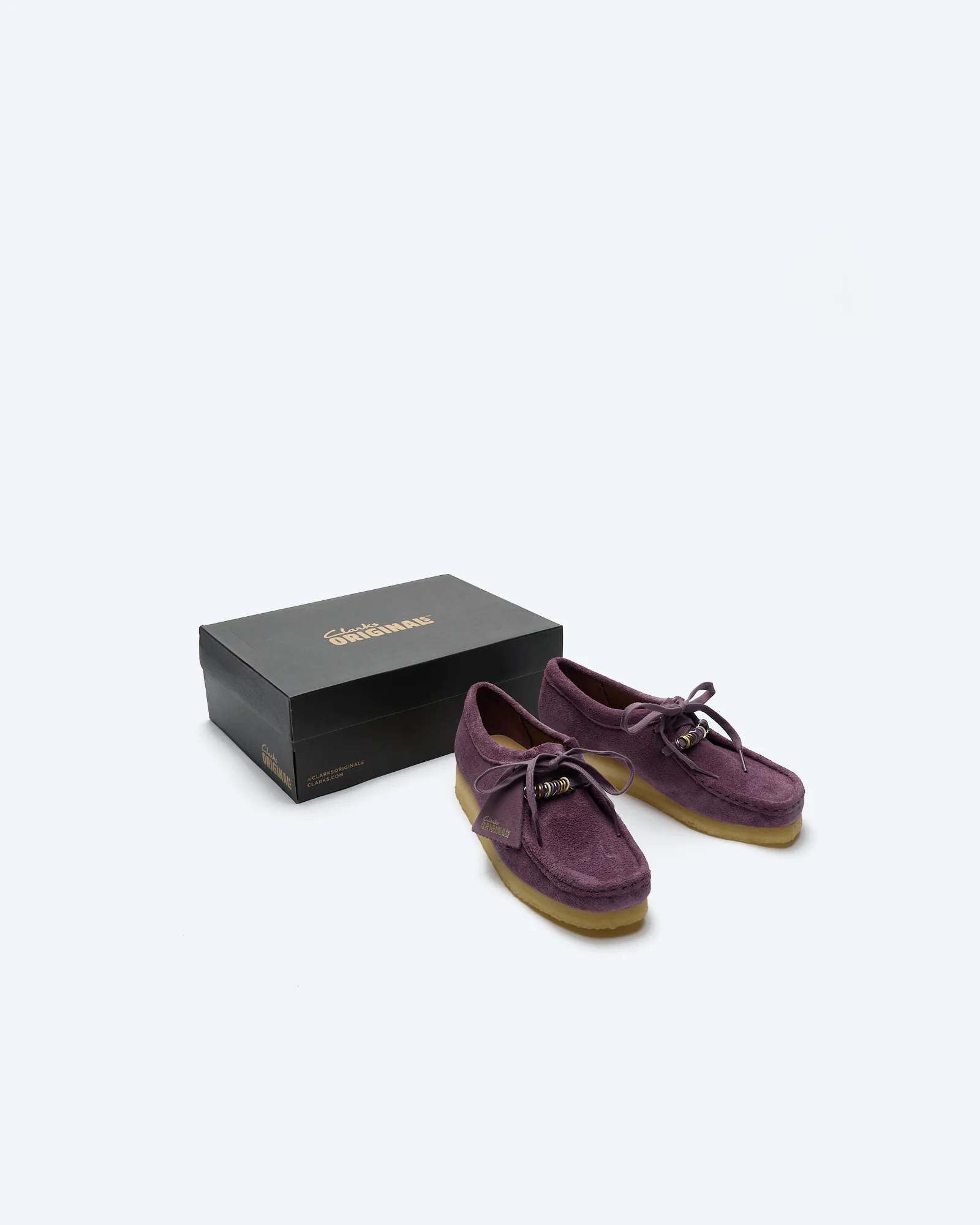 Clarks Women's Wallabee Suede Shoes Plum