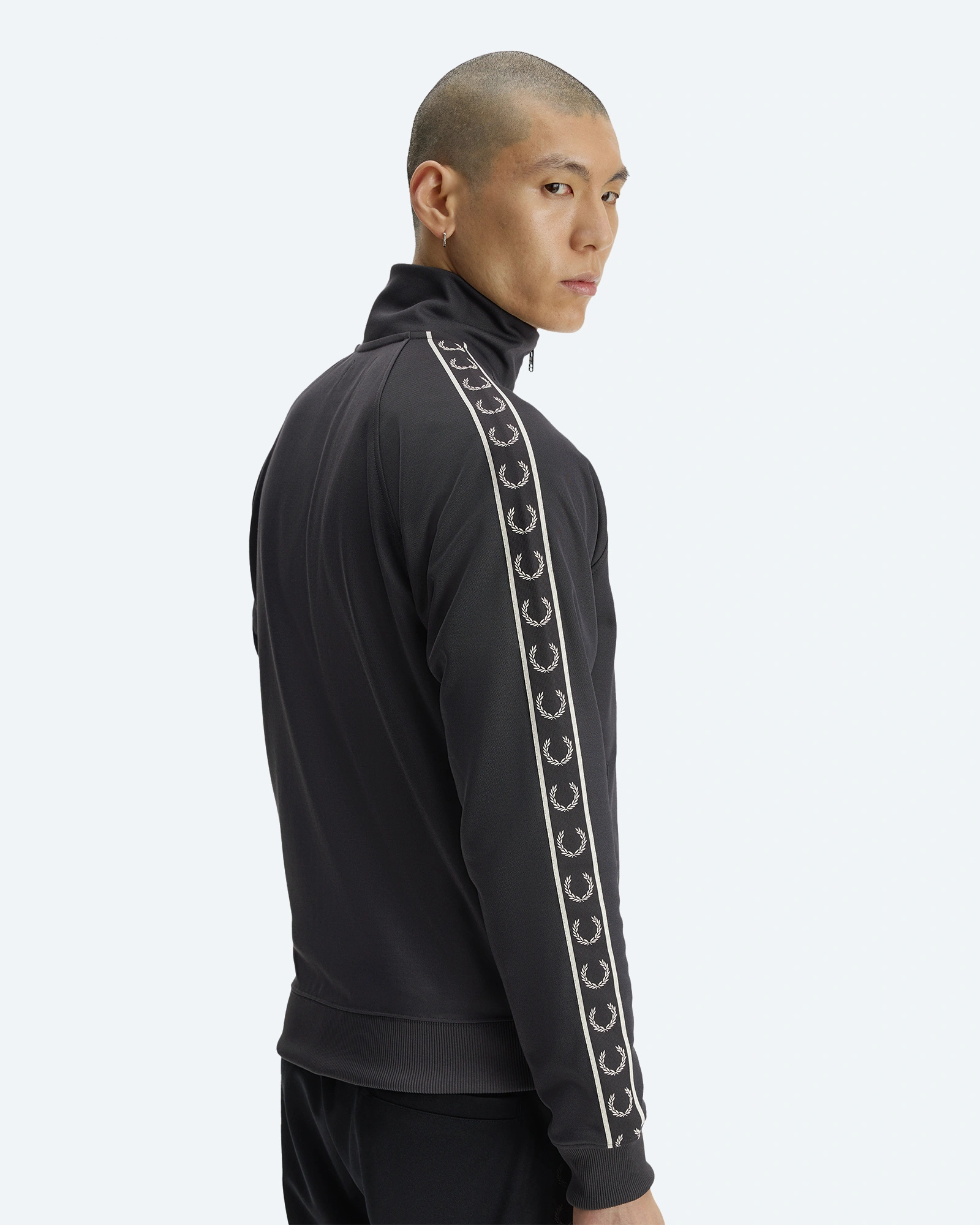 Contrast Tape Track Jacket Anchor Grey
