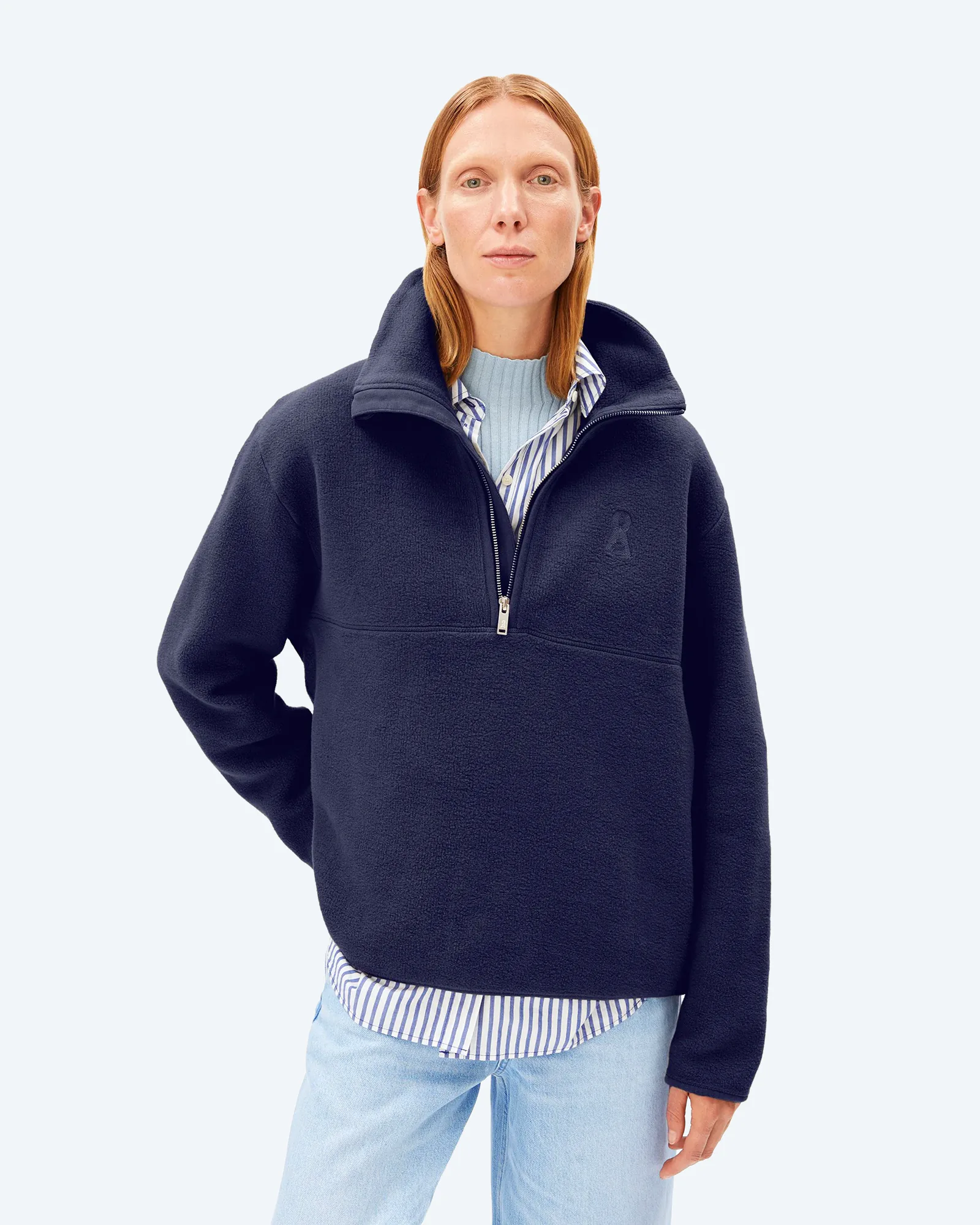 ARMEDANGELS HAARLEENAA COTTON FLEECE Sweatshirt Tinted Navy
