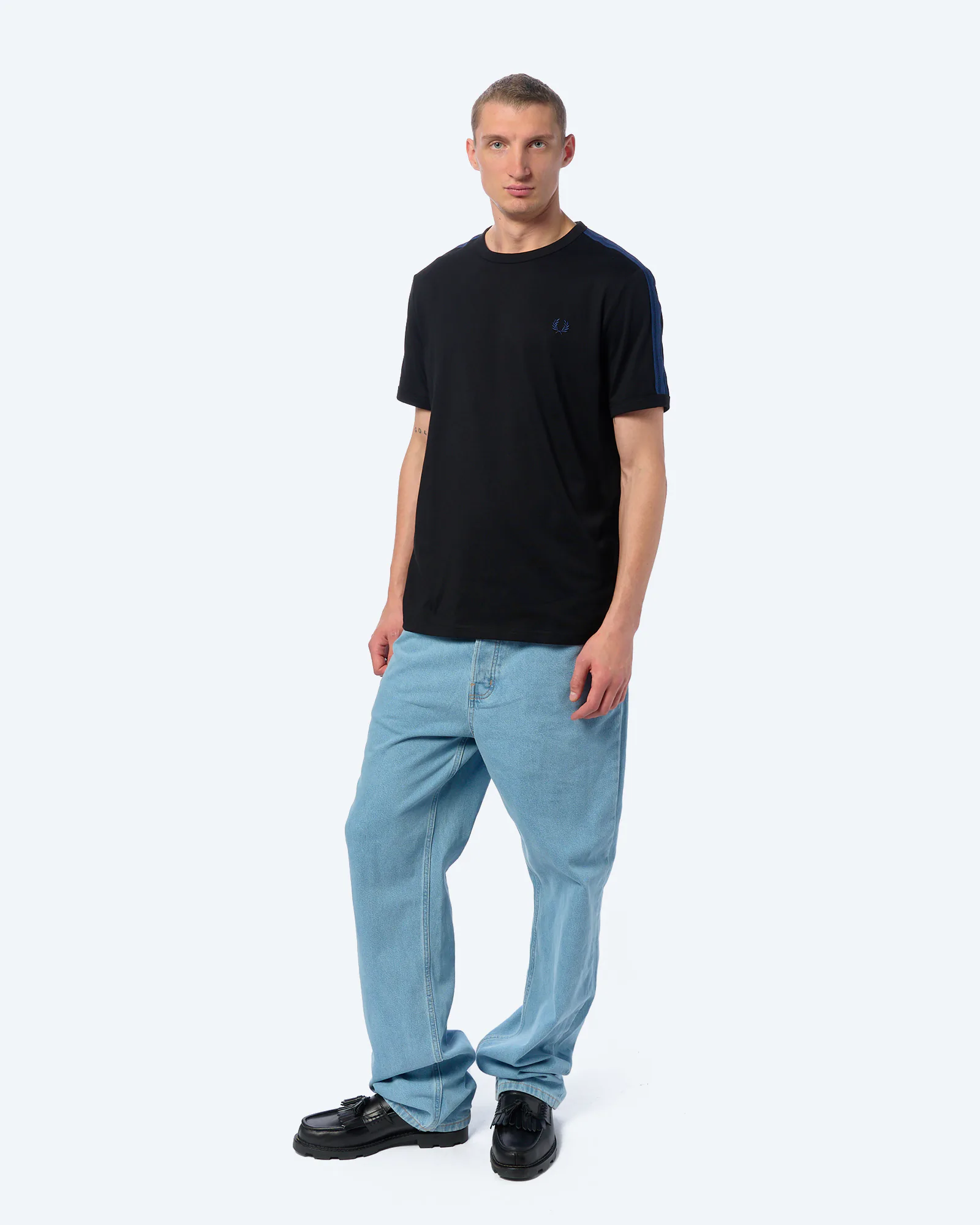 Fred Perry Mesh Taped Ringer T-Shirt Black