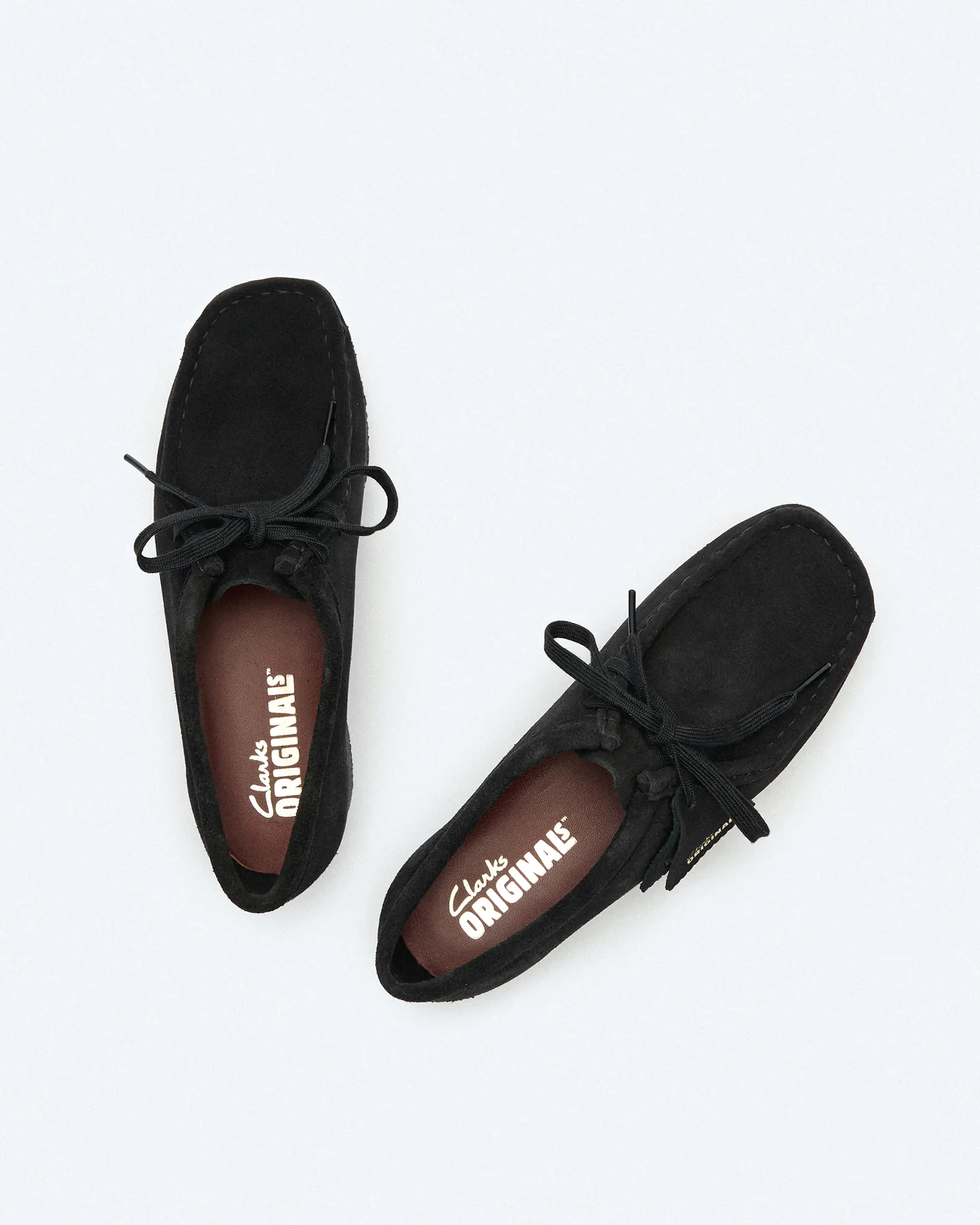 Clarks Women's Wallabee Suede Shoes Black