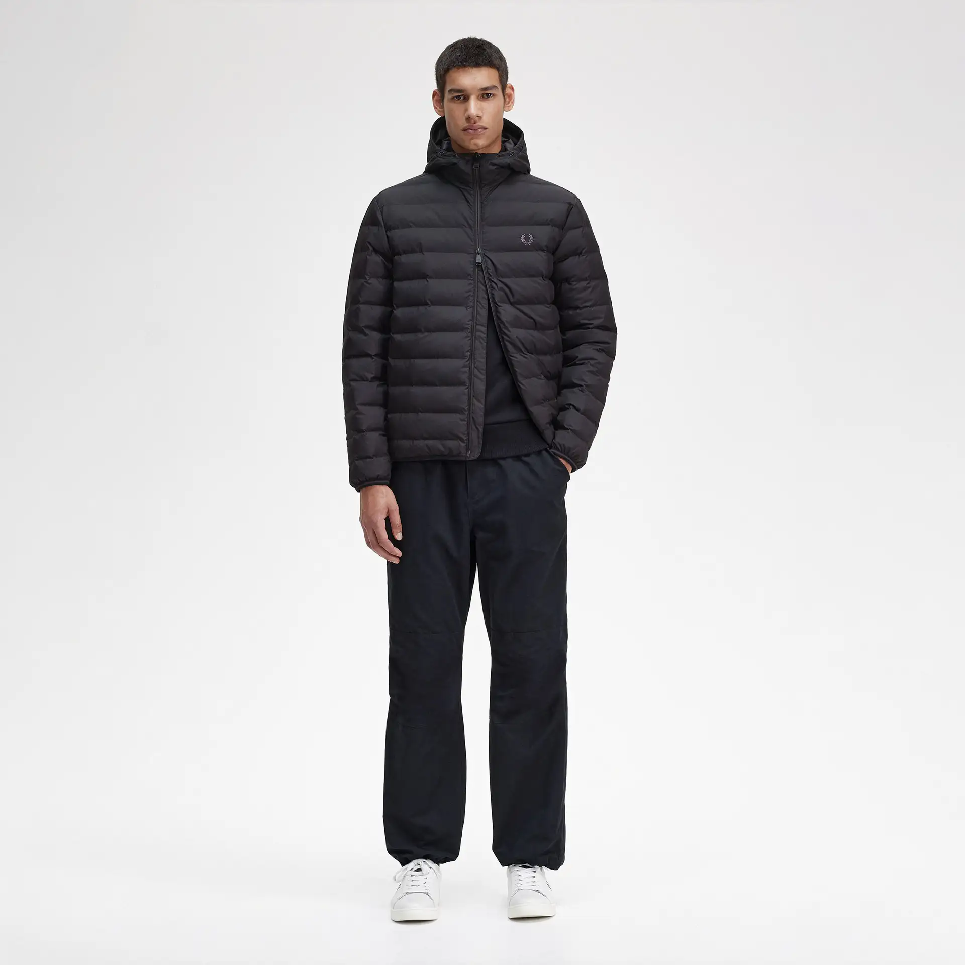 Fred Perry Hooded Insulated Jacket Black