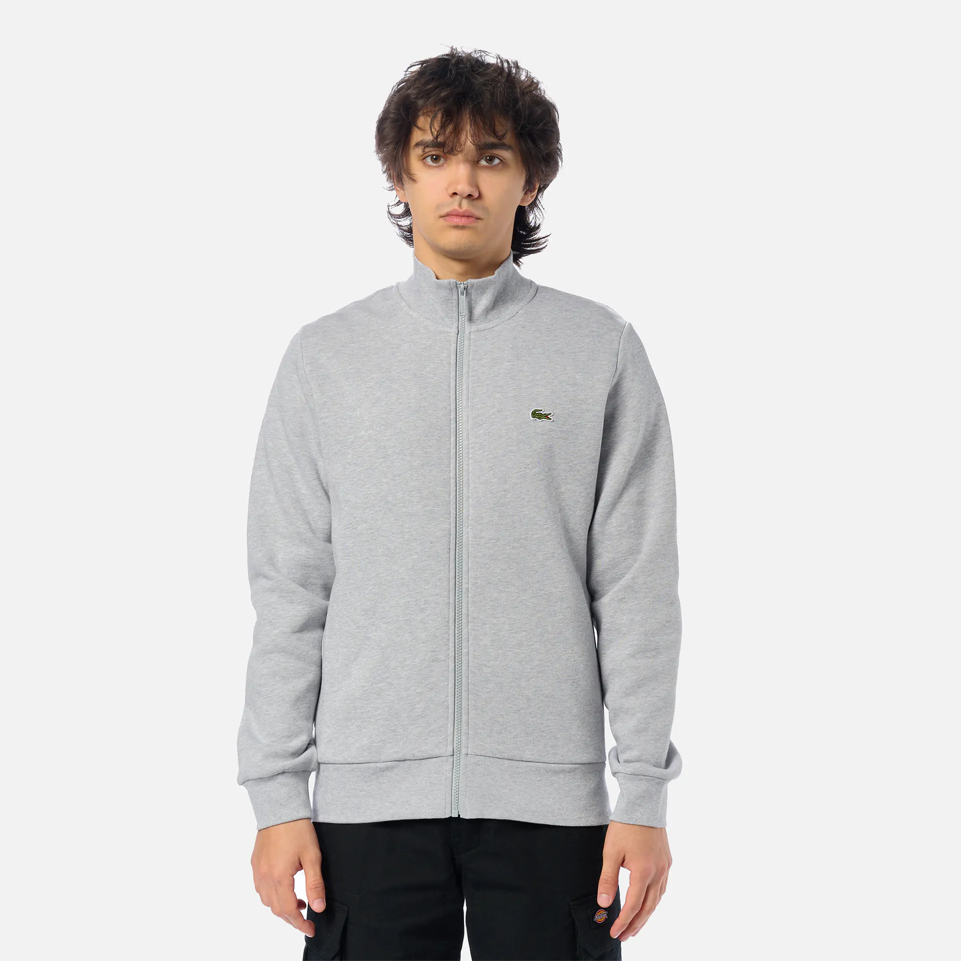 Lacoste Zip Sweatshirt Silver Chine