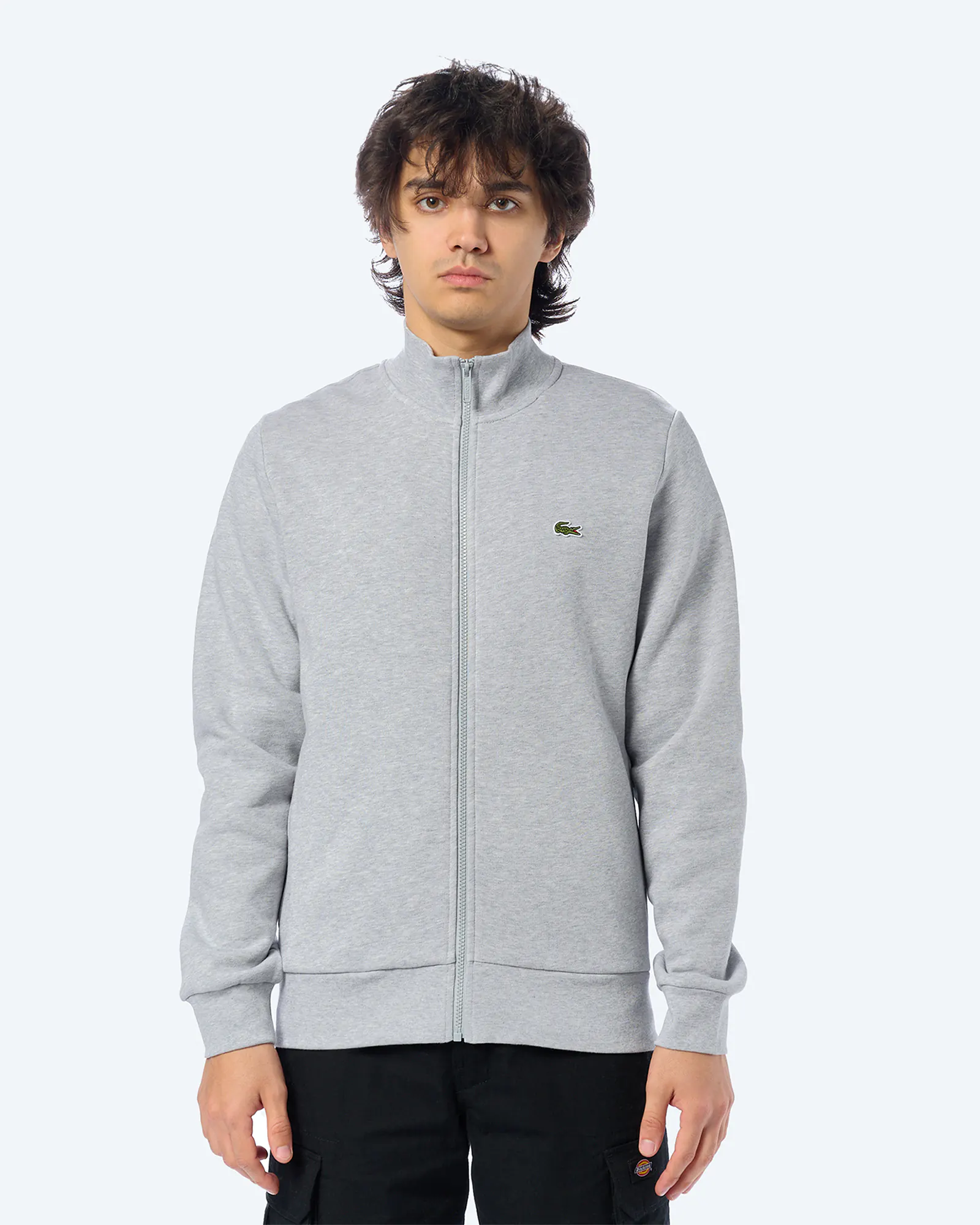 Lacoste Zip Sweatshirt Silver Chine Lacoste Zip Sweatshirt Silver Chine