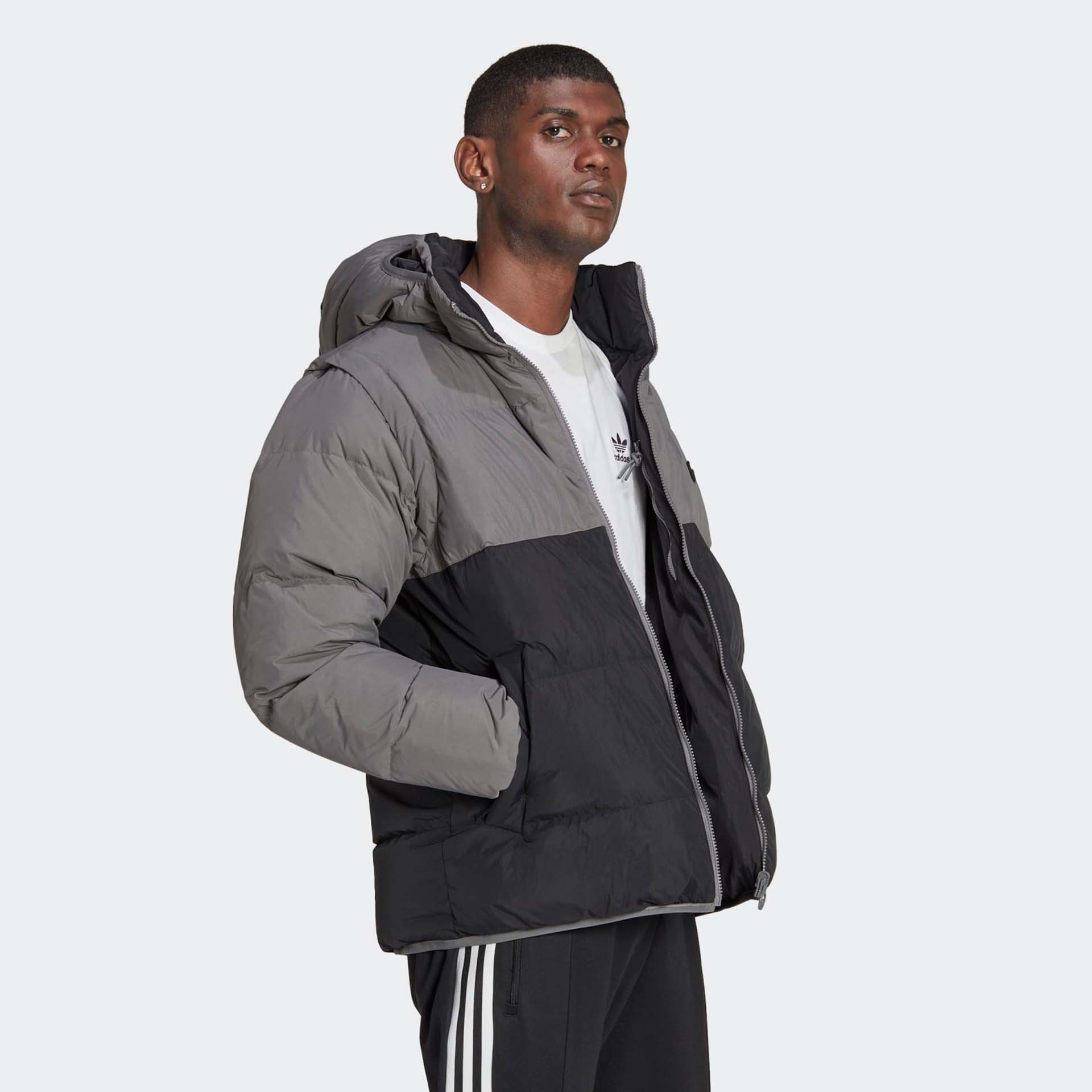 adidas RIFTA  Down Regen Hooded Puffer Jacket Black / Grey Four