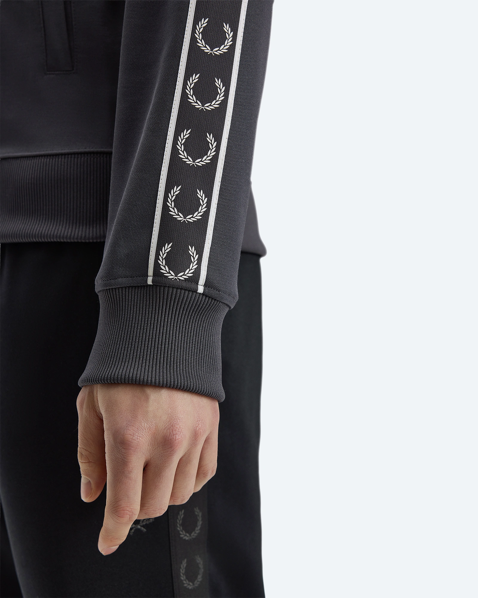Contrast Tape Track Jacket Anchor Grey