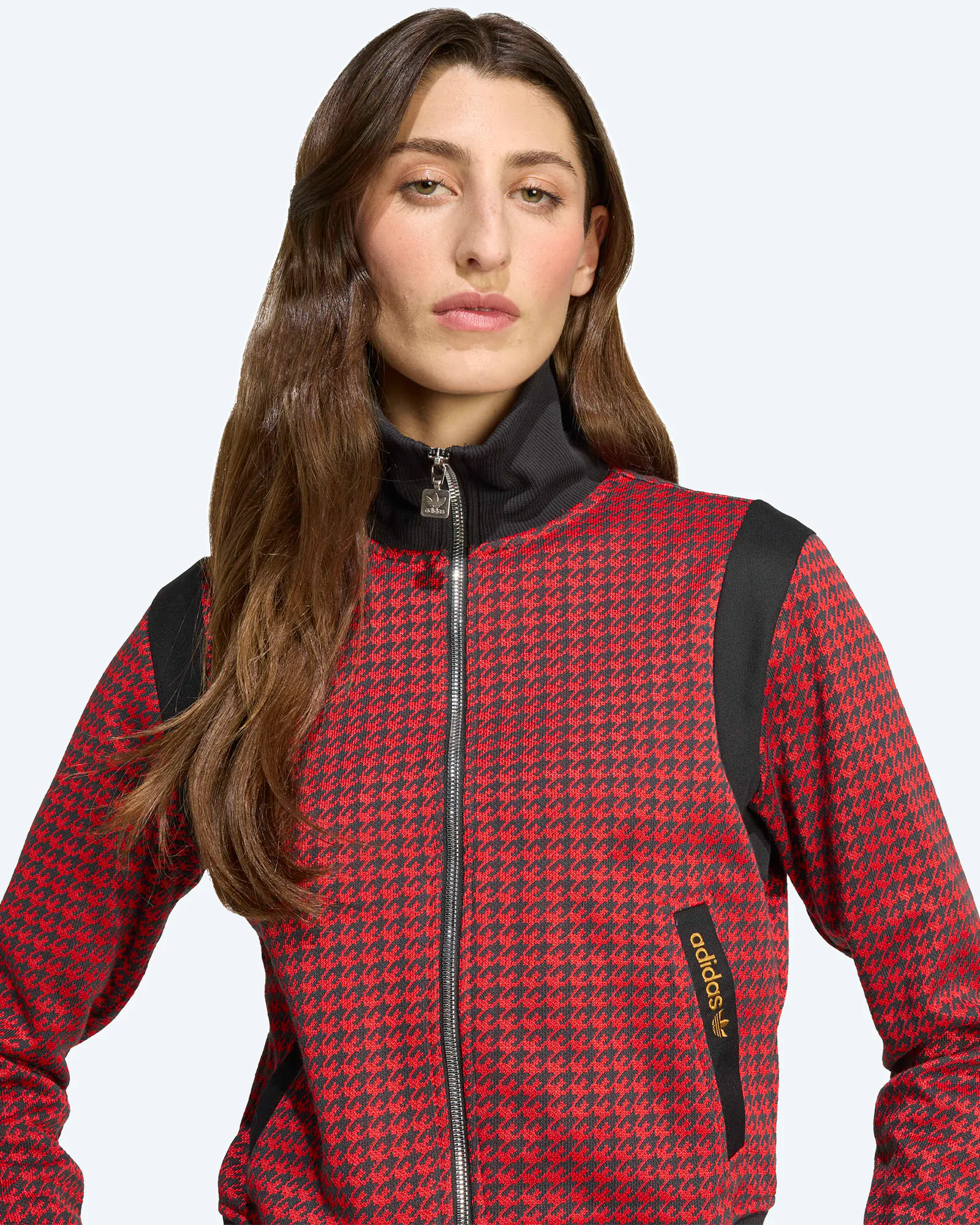 adidas Originals Classics Houndstooth Track Top Better Scarlet/Black