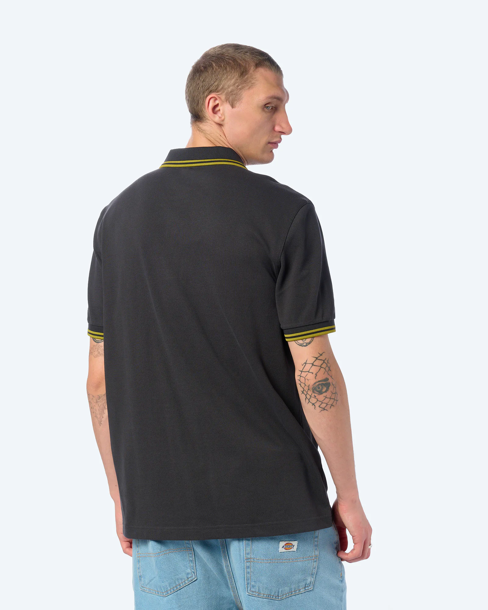 Fred Perry Twin Tipped Polo Shirt Anchor Grey / Tennis Ball Yellow / Tennis Ball Yellow