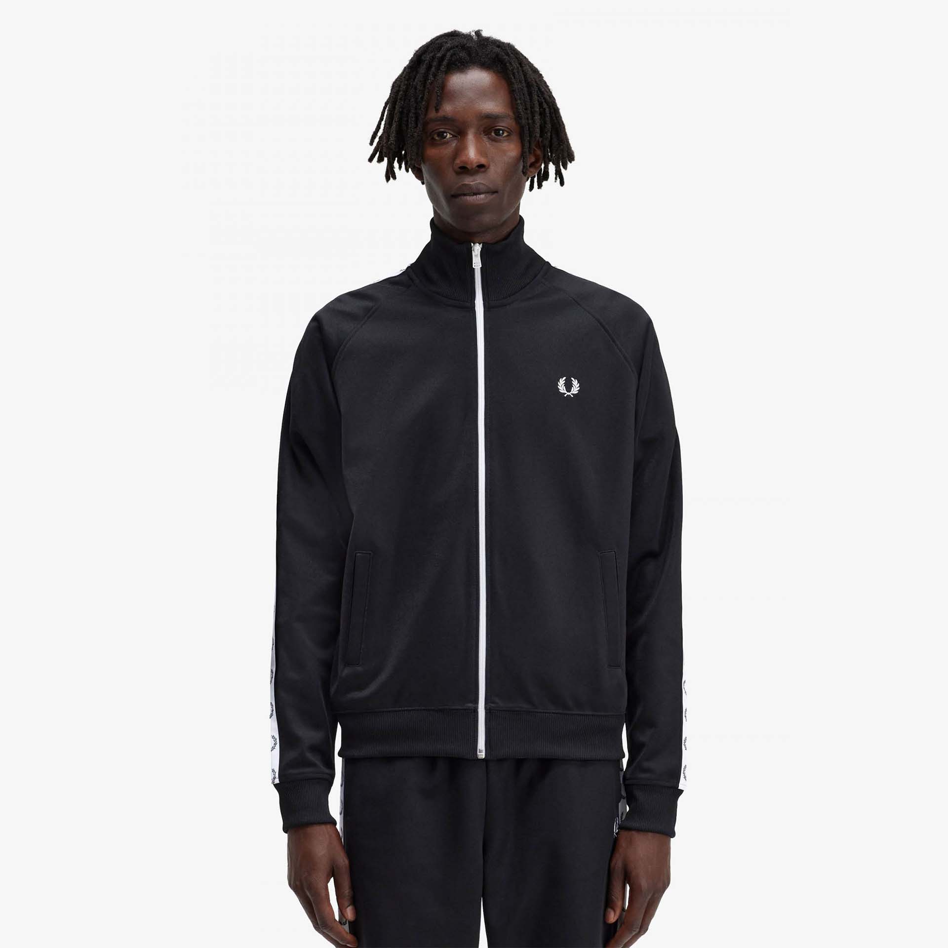 Fred Perry Taped Track Jacket Black