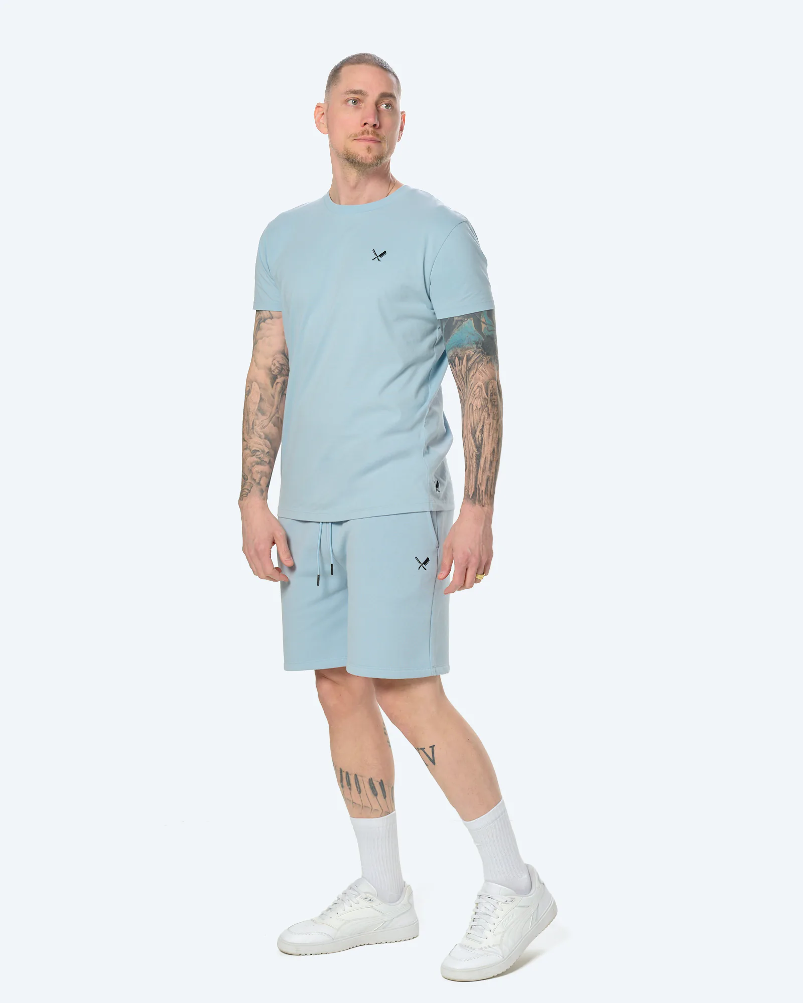 Distorted People Classic Peached Sweatshorts Celestial Blue