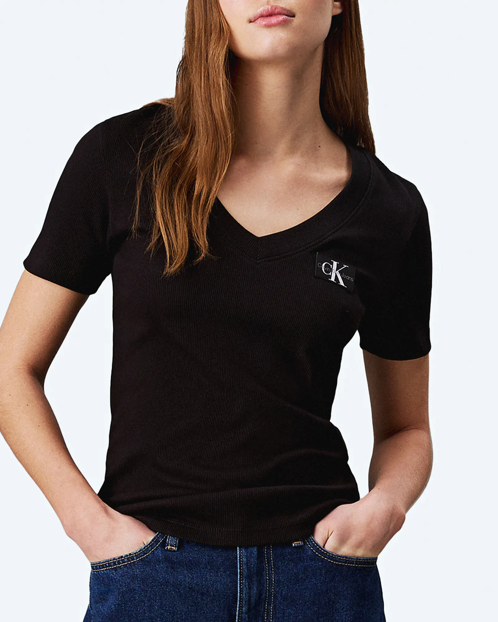 Black womens calvin klein t shirt on sale