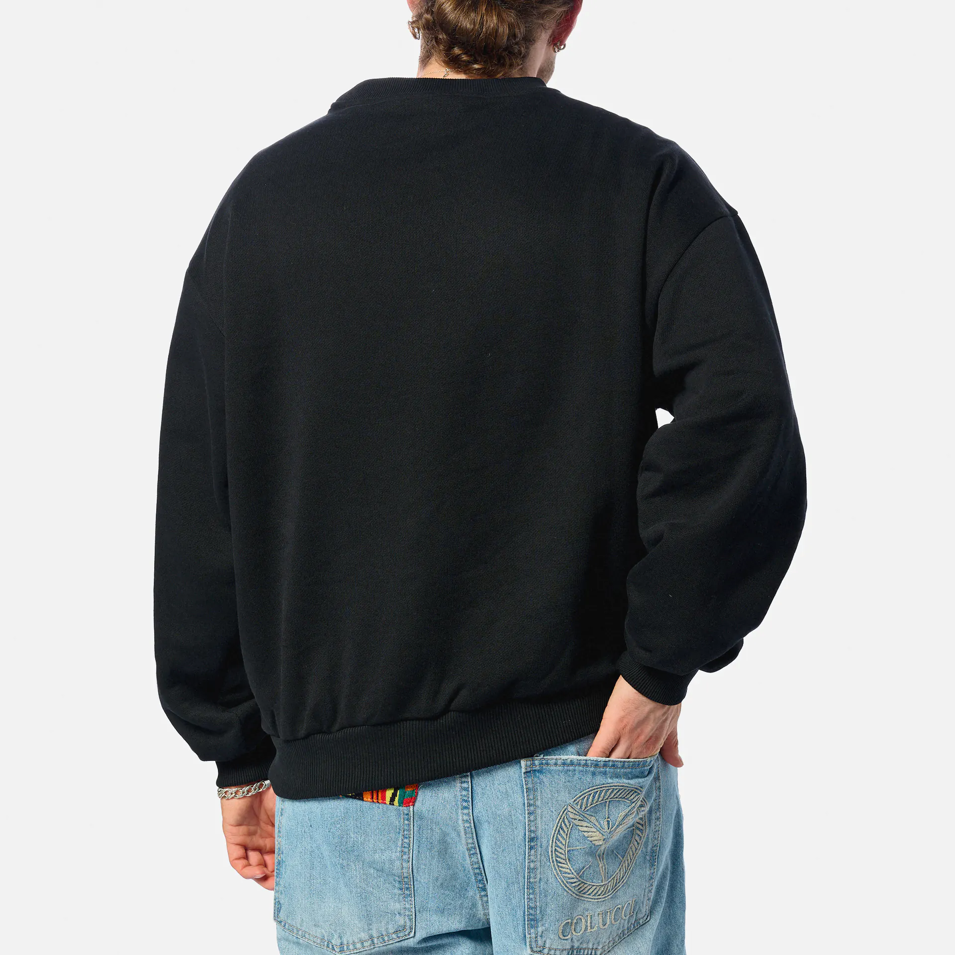 Colucci Logo Crewneck Sweatshirt Ikarus Circle Black