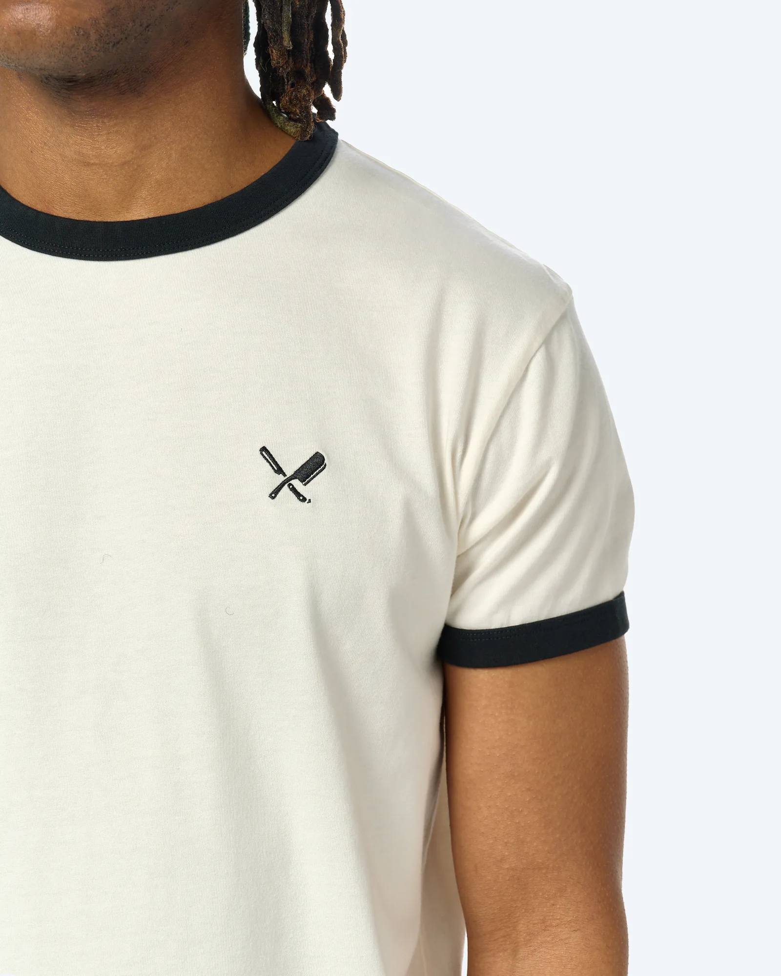 Distorted People Ringer T-Shirt Whisper White