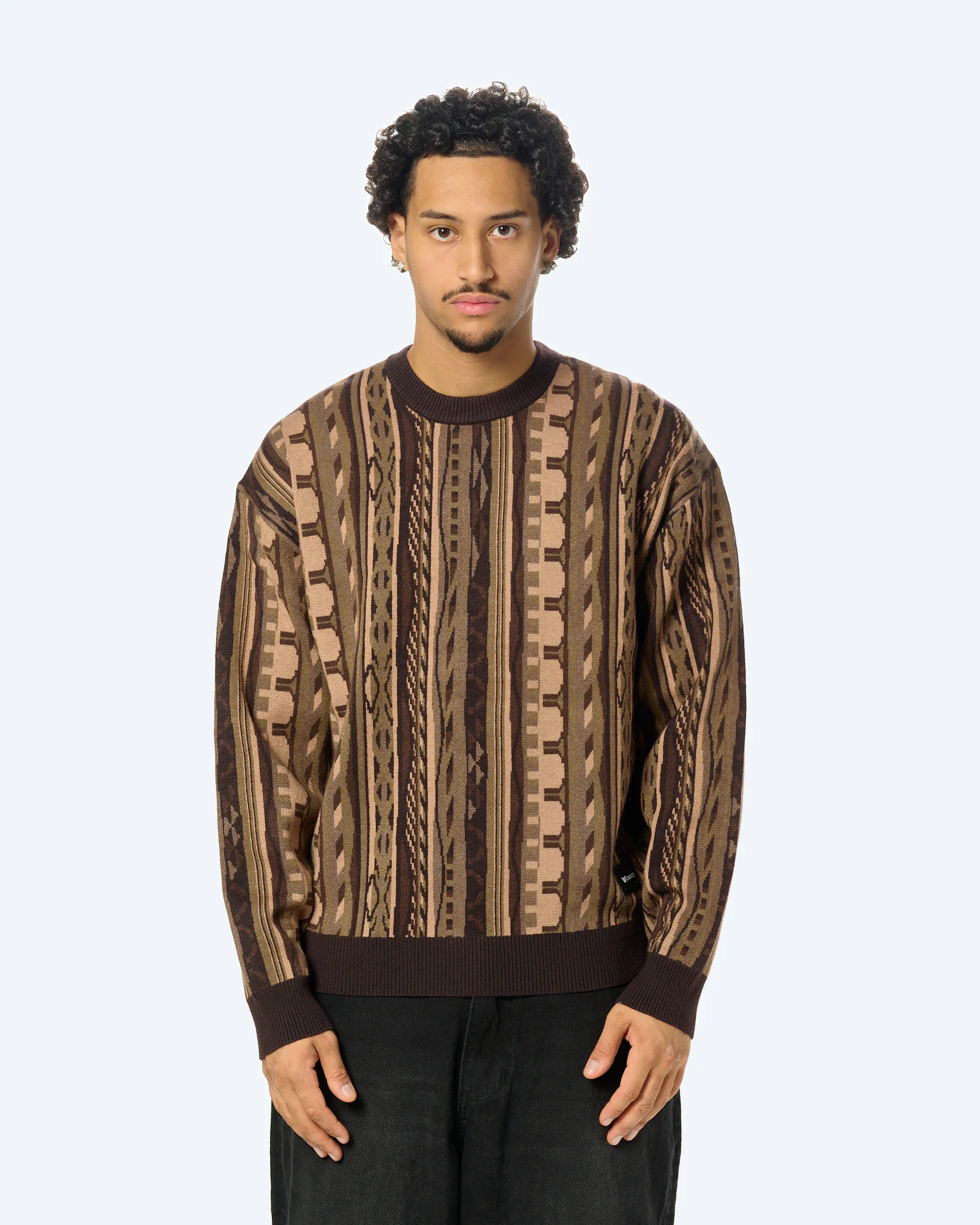 Flatknit Sweater Aop Brown