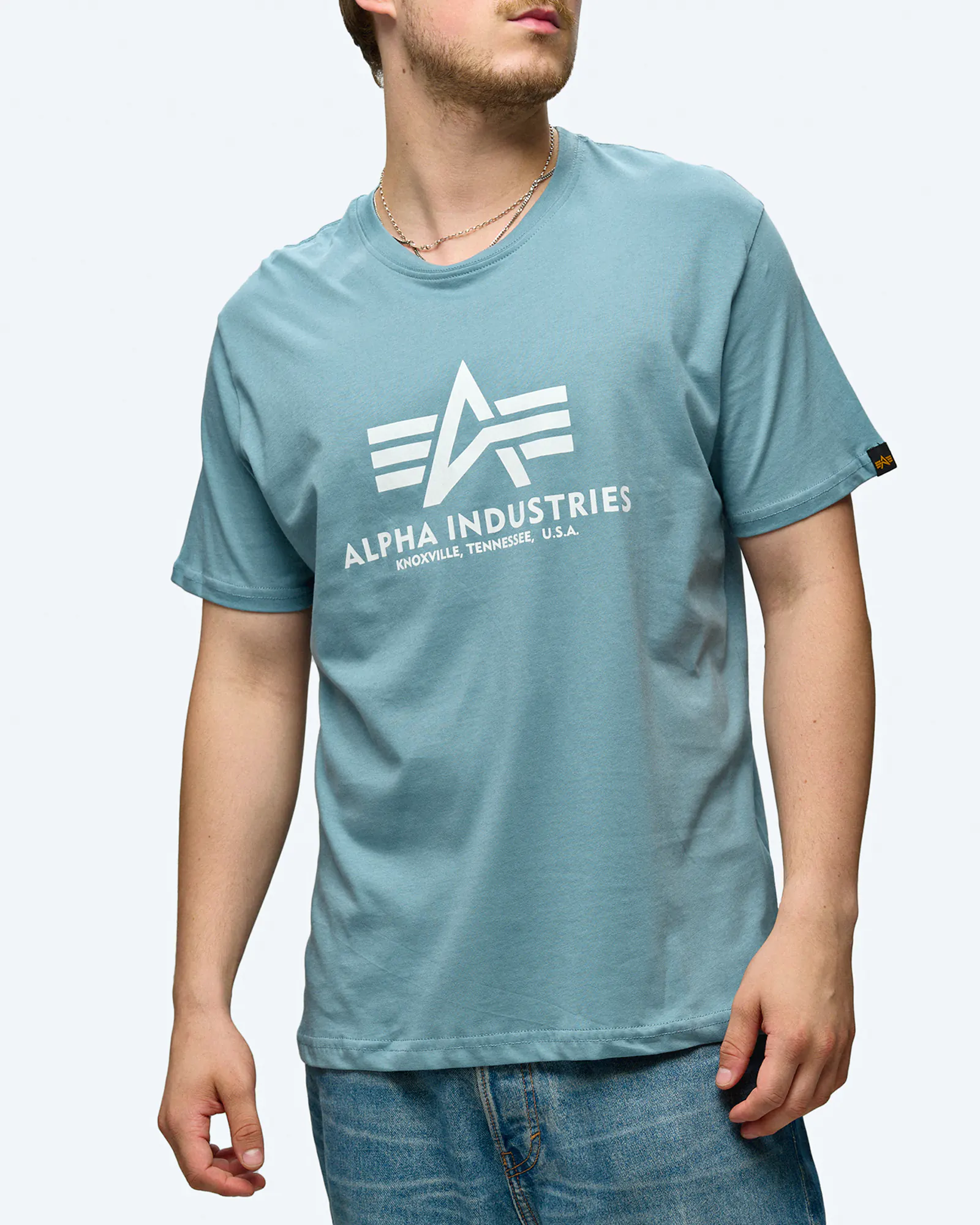 Alpha Industries Basic T-Shirt Grey/Blue Alpha Industries Basic T-Shirt Grey/Blue