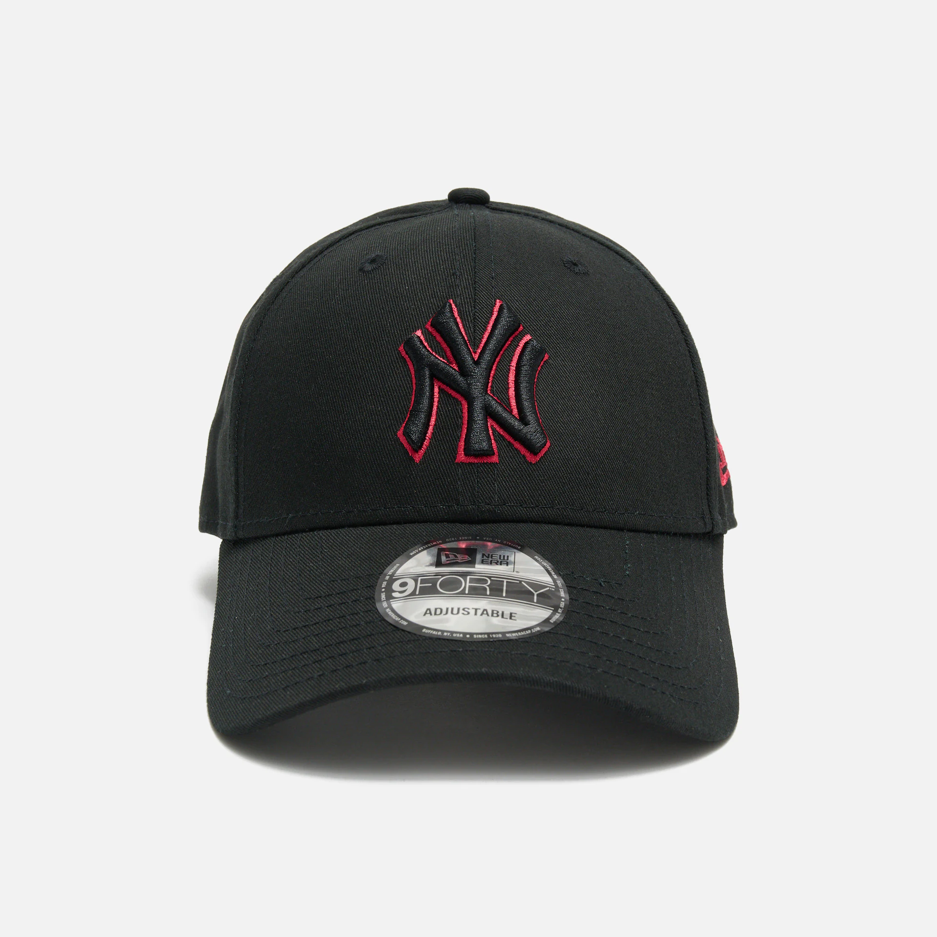 New Era MLB NY Yankees Team Outline 9Forty Strapback Cap Black/Light Pink
