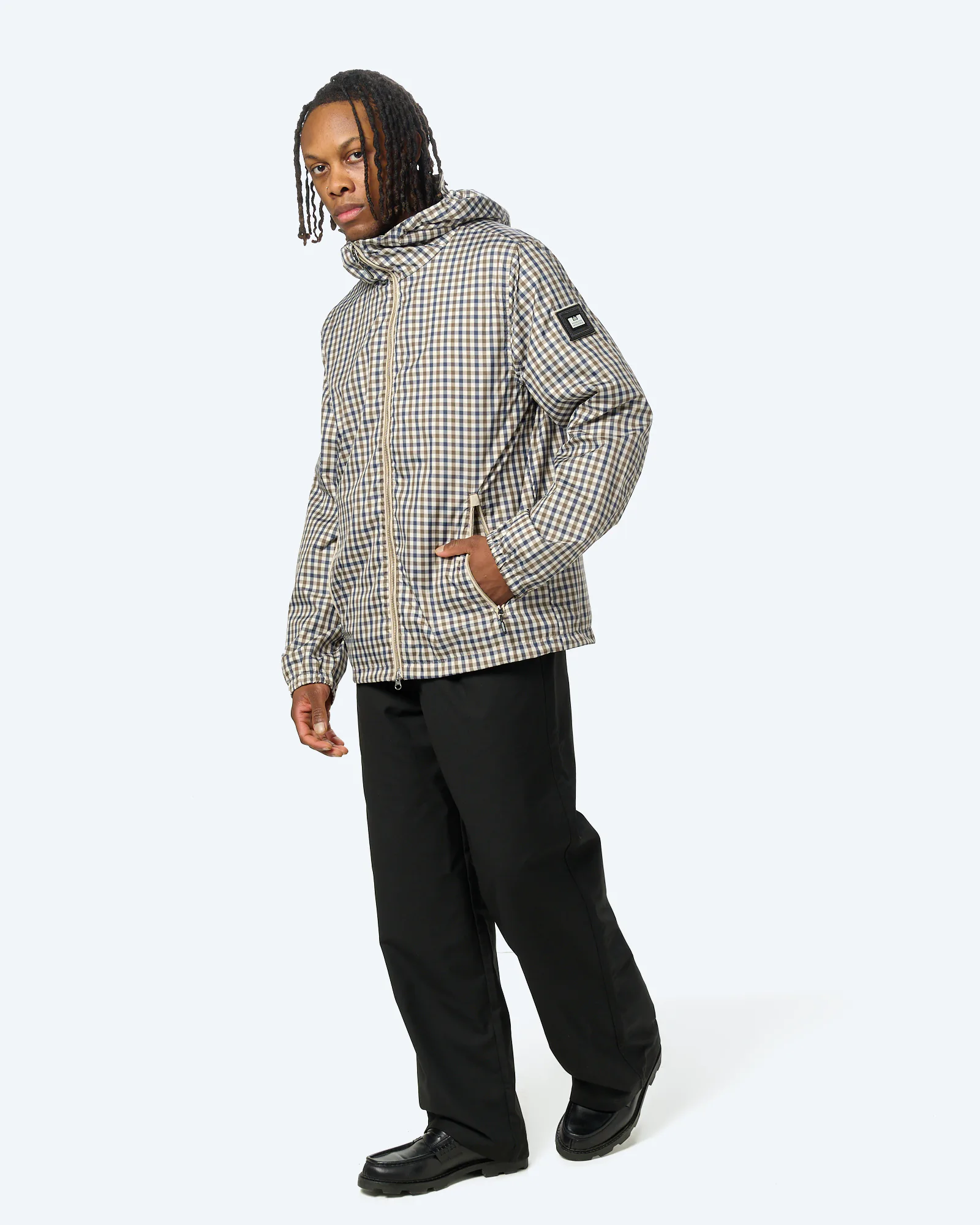 Weekend Offender Campania Check Statement Windbreaker Brown Multi