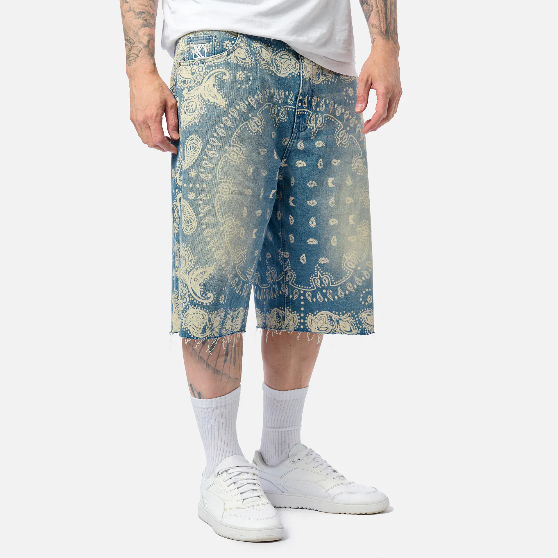 Karl Kani Paisley Jorts Blue