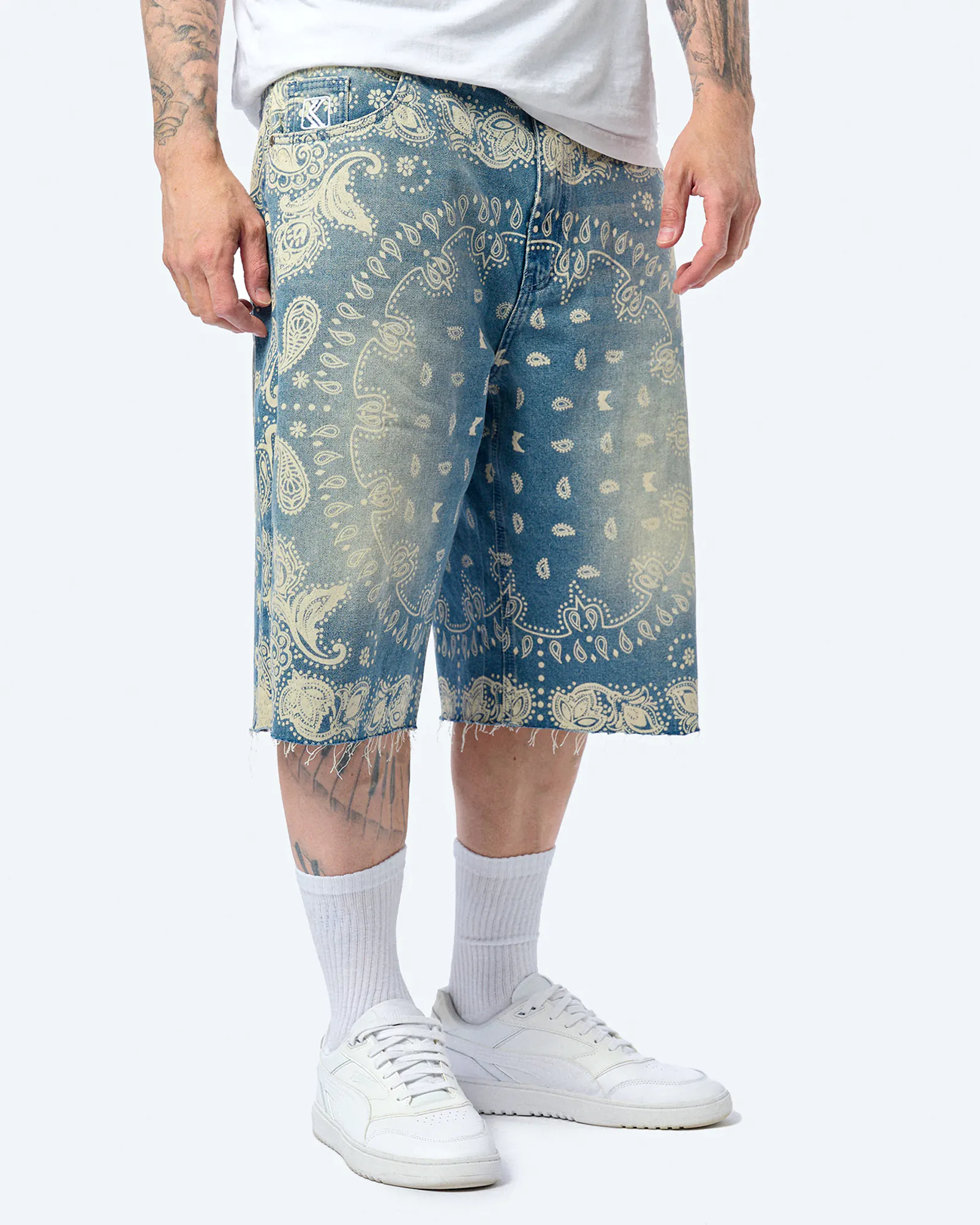 Karl Kani Paisley Jorts Blue Karl Kani Paisley Jorts Blue
