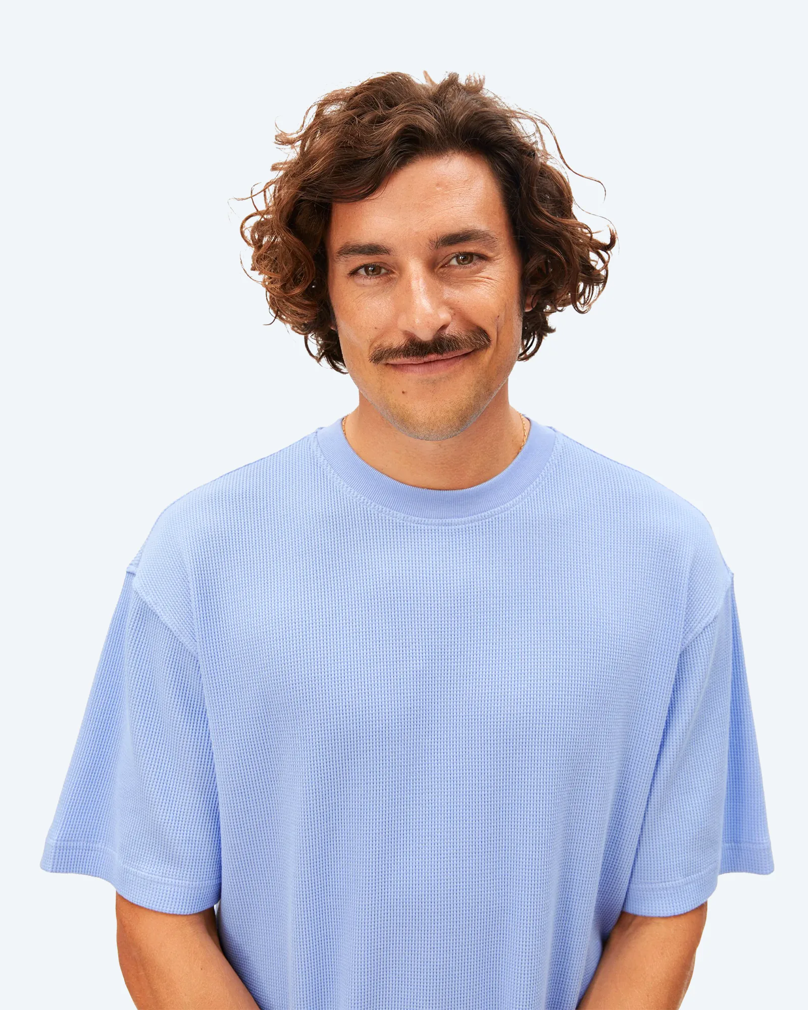 ARMEDANGELS MAARKOS Waffle T-Shirt Wedgwood