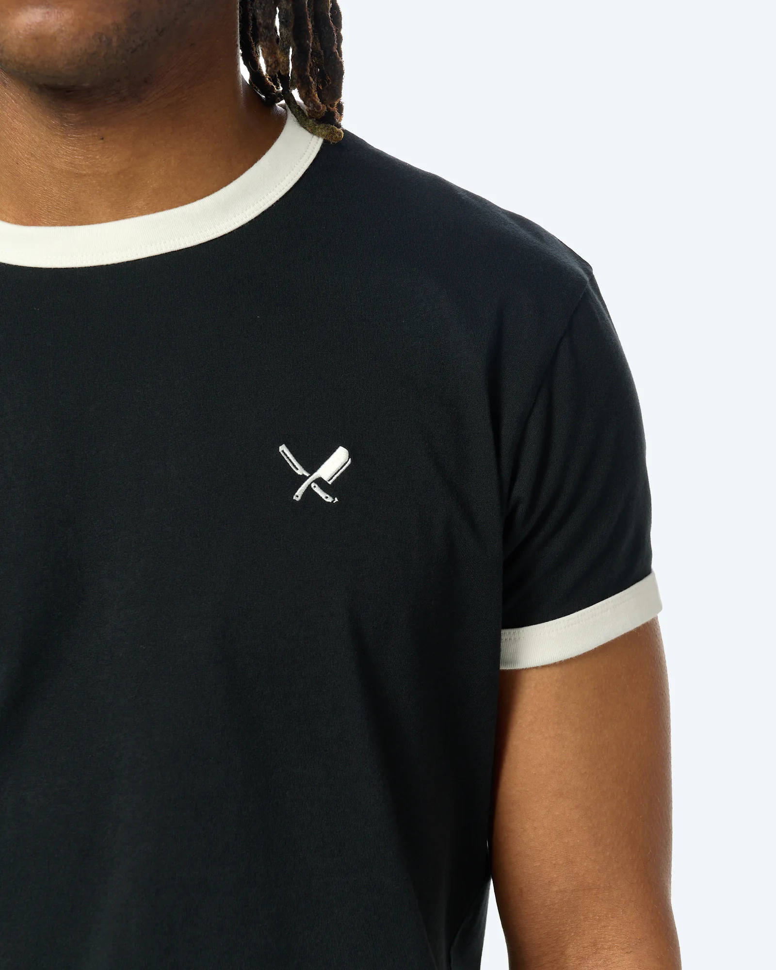 Distorted People Ringer T-Shirt Black