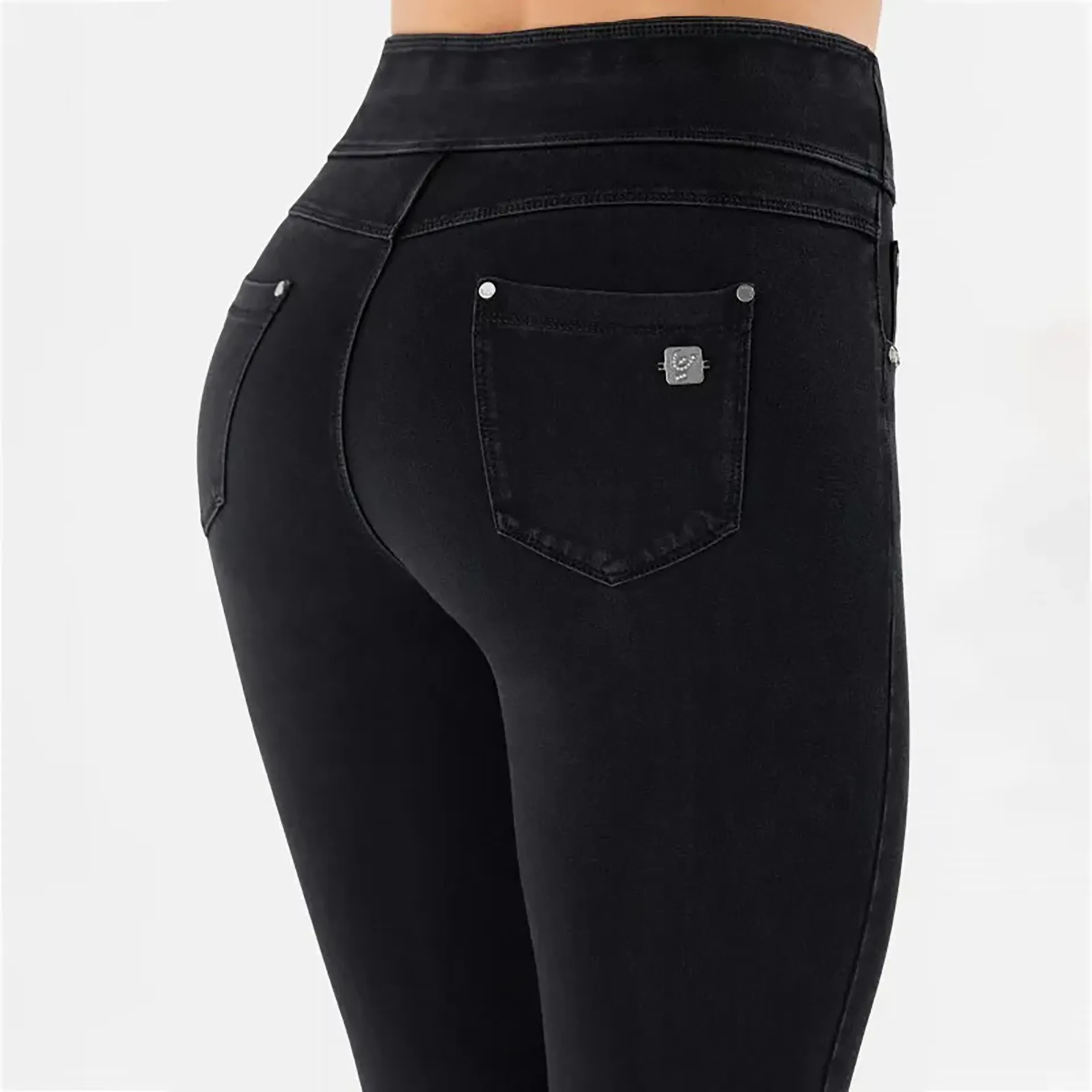 Freddy N.O.W. Yoga Medium Waist Skinny Pant Black Seams/Black
