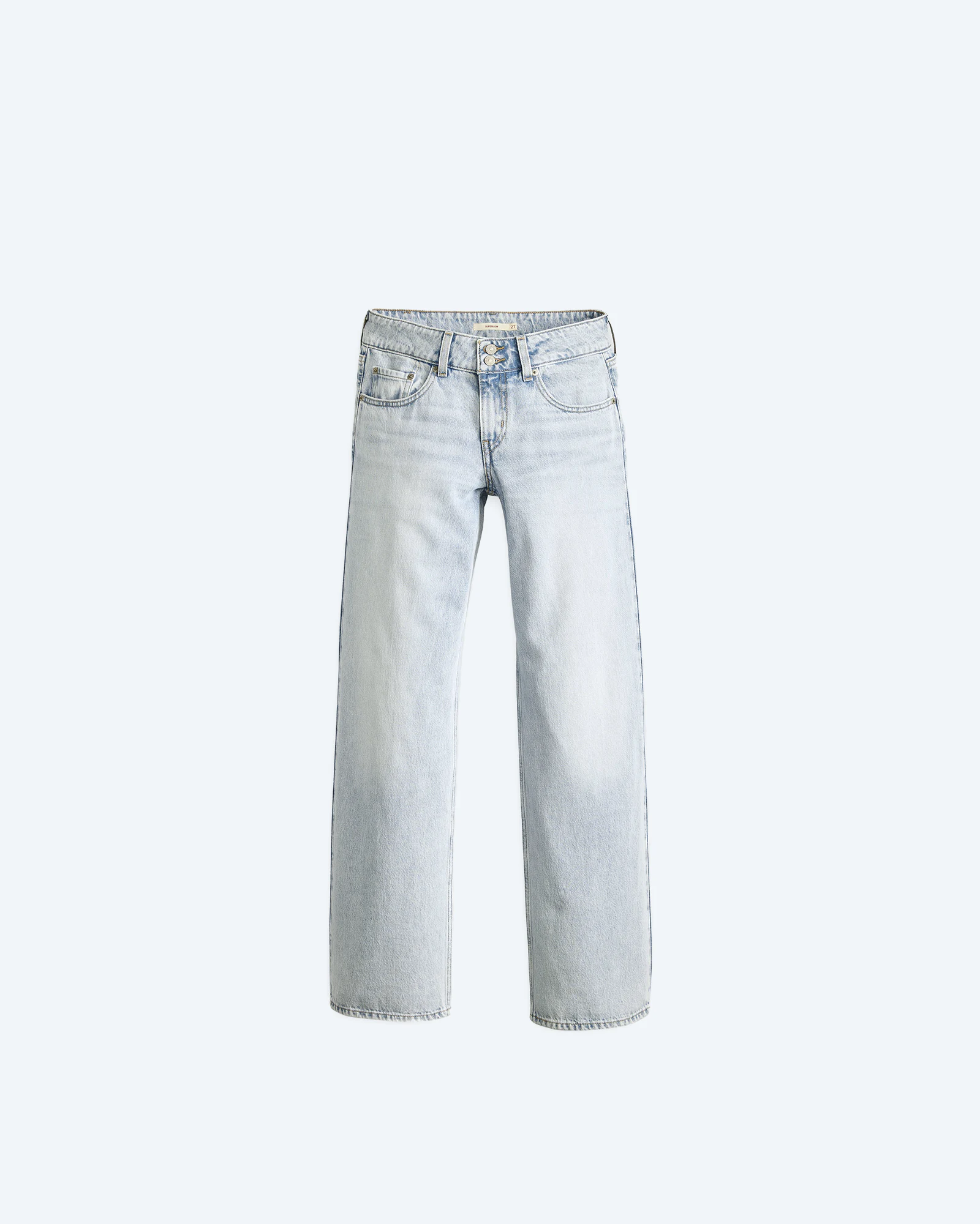 Superlow Loose Light Indigo Flat Finish Jeans Abraided Art
