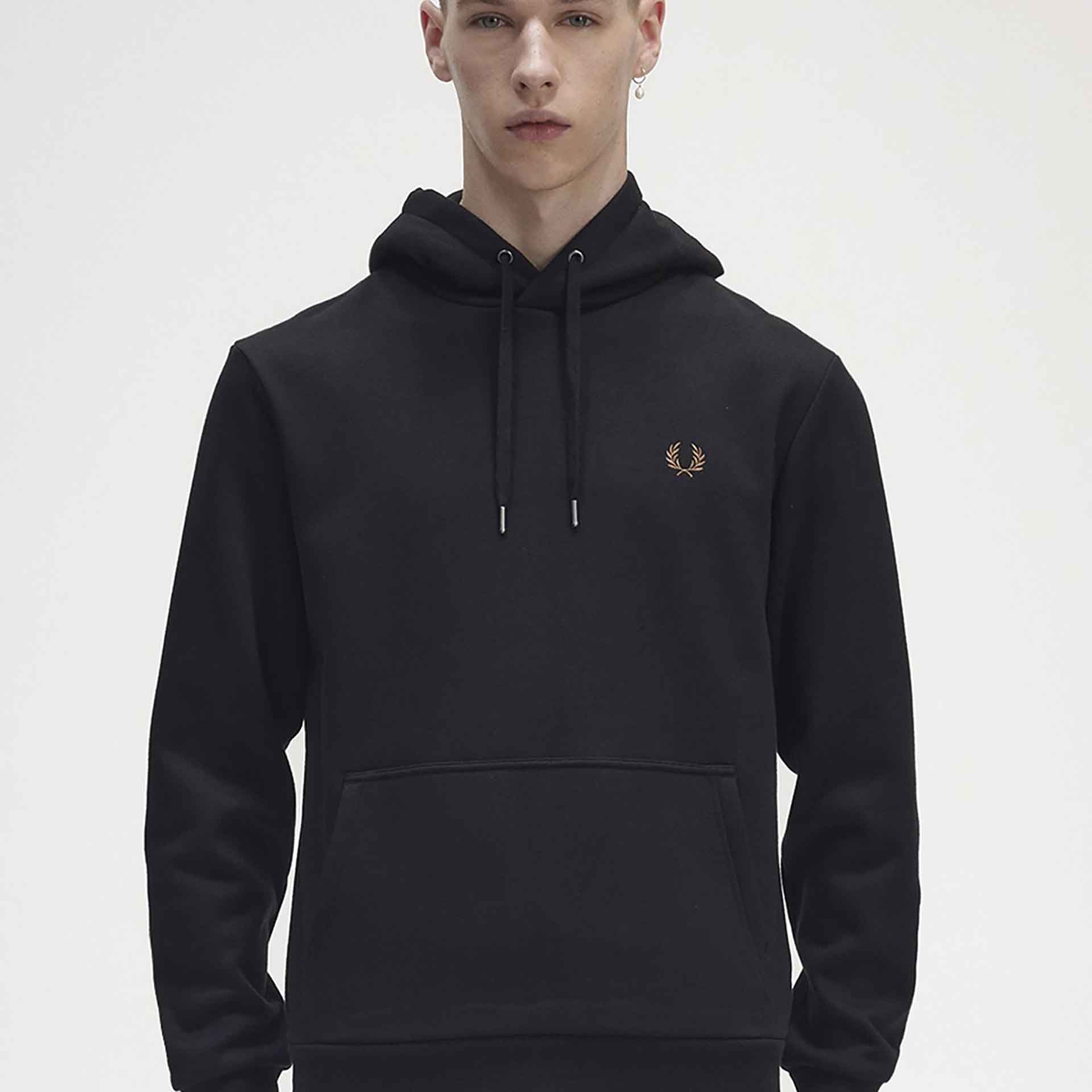 Fred Perry Laurel Wreath Hooded Sweatshirt Black