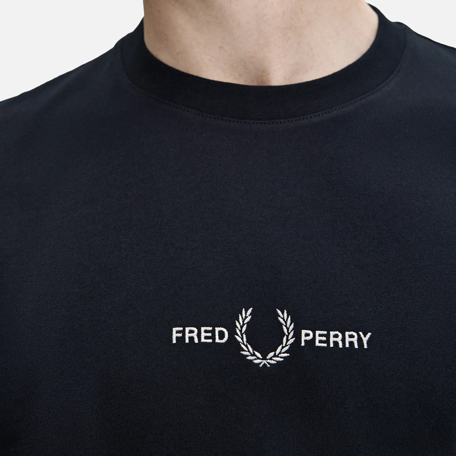 Fred Perry Embroidered T-Shirt Navy