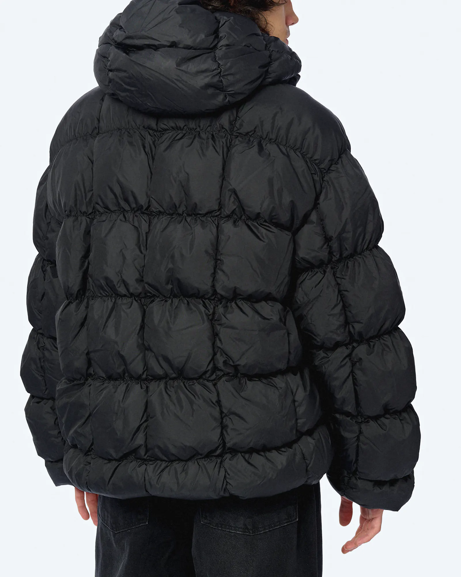 Black quilted coat sales