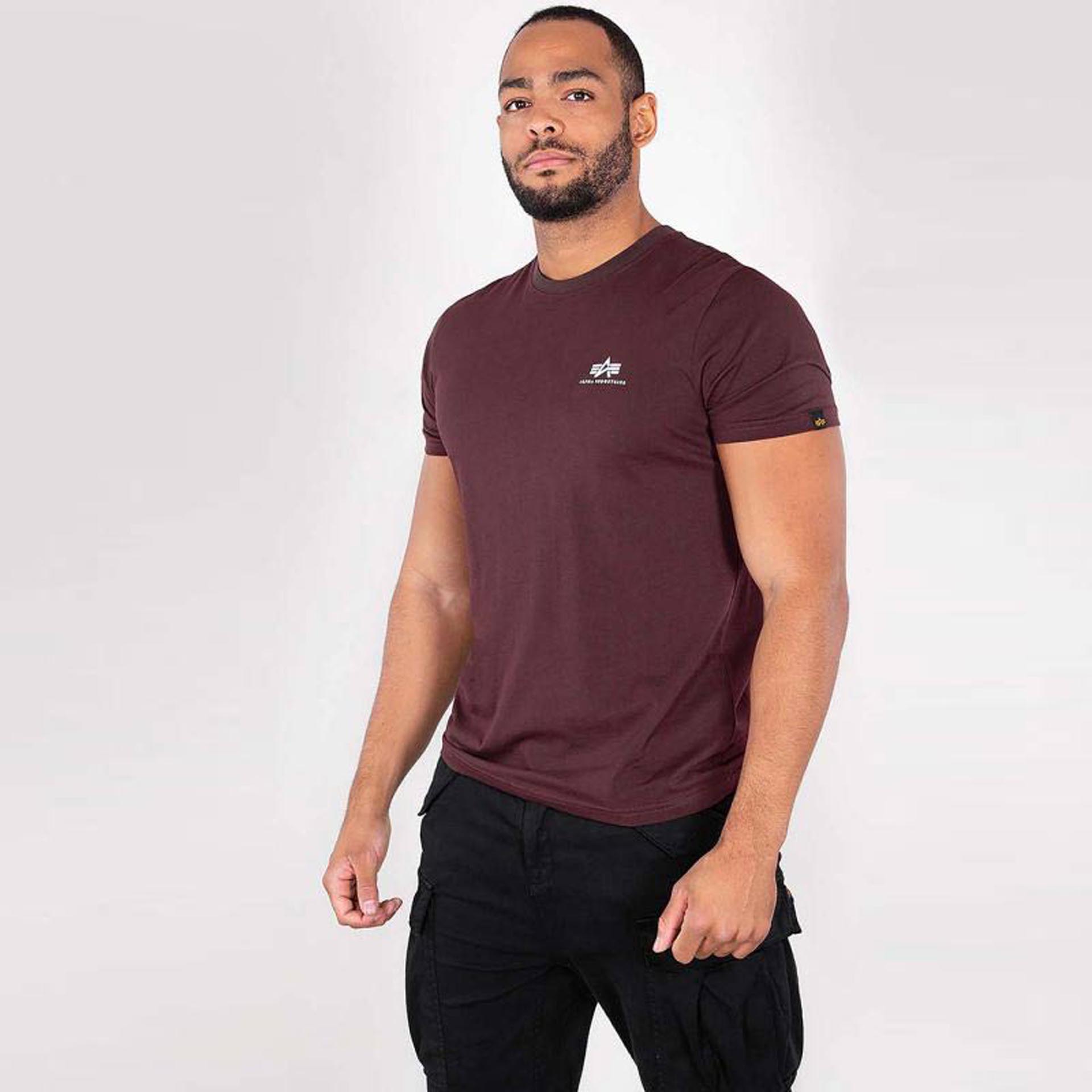 Alpha Industries Basic T-Shirt Small Logo Deep Maroon