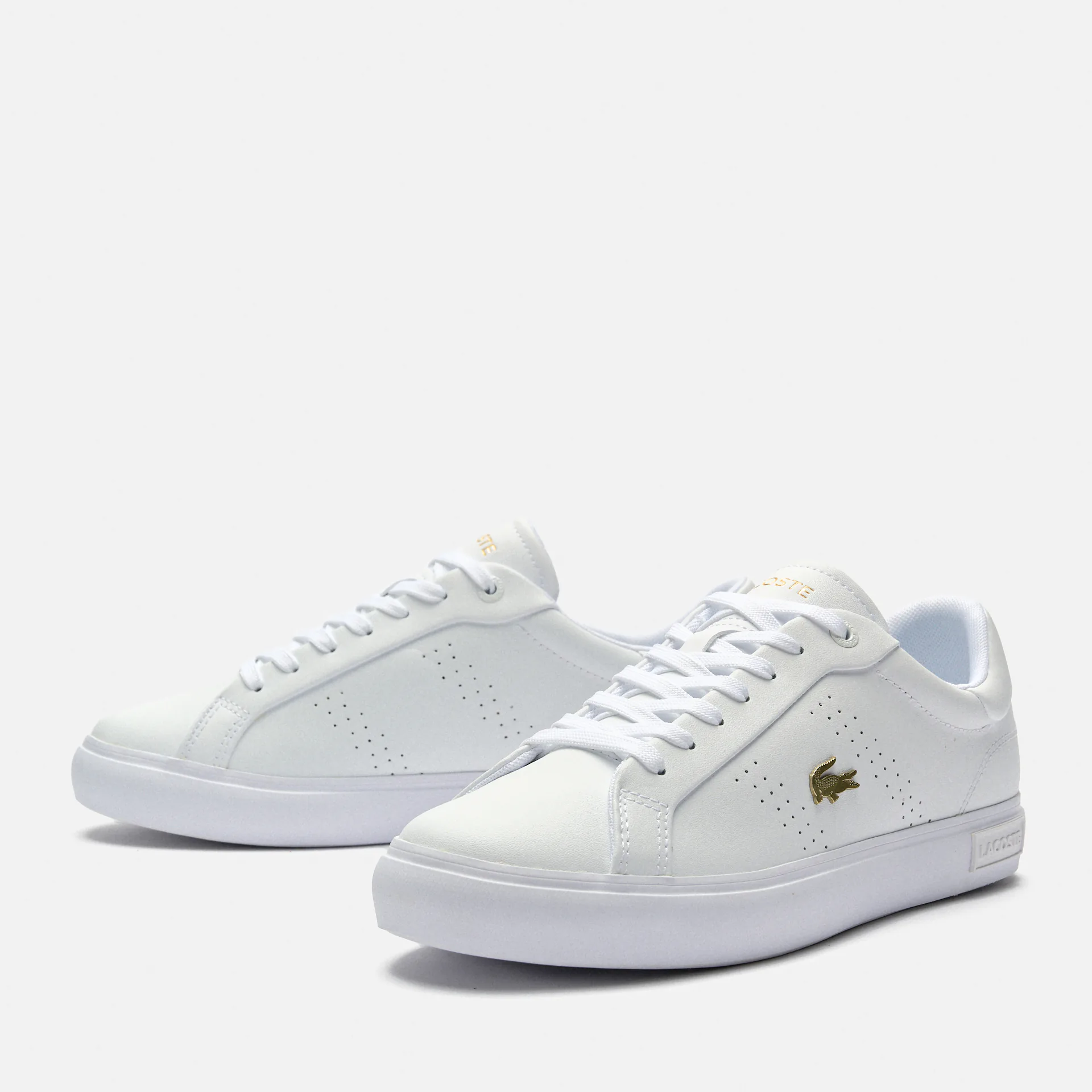 Lacoste Powercourt 2.0 Leather Sneaker White/Gold