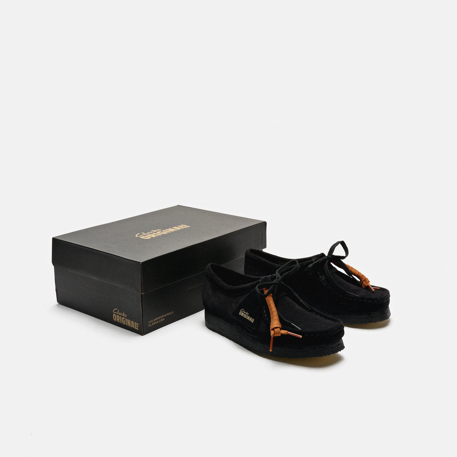 Clarks Women's Wallabee Suede Shoes Black