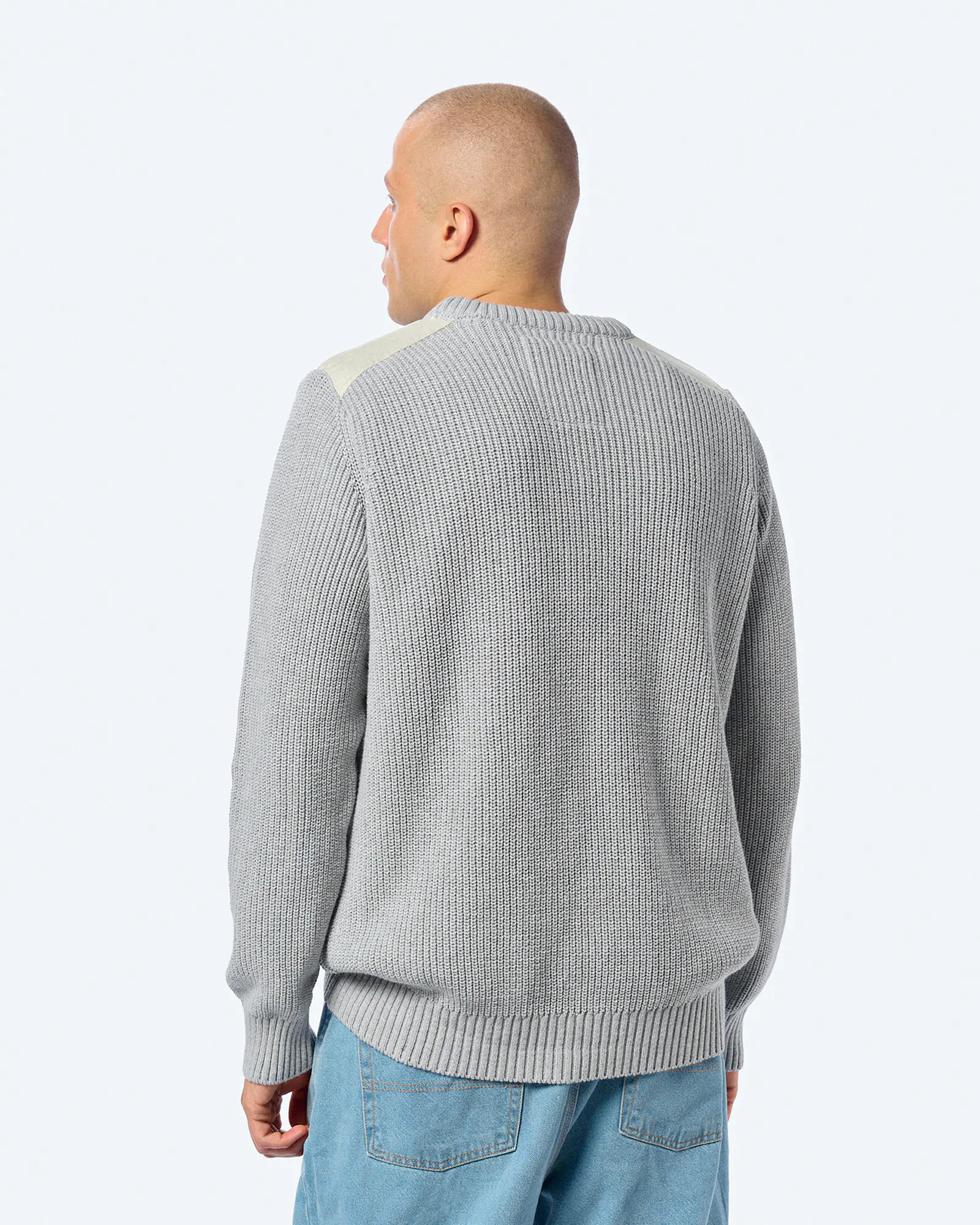 Unfair Athletics Patch Knitwear Sweatshirt Stone Grey