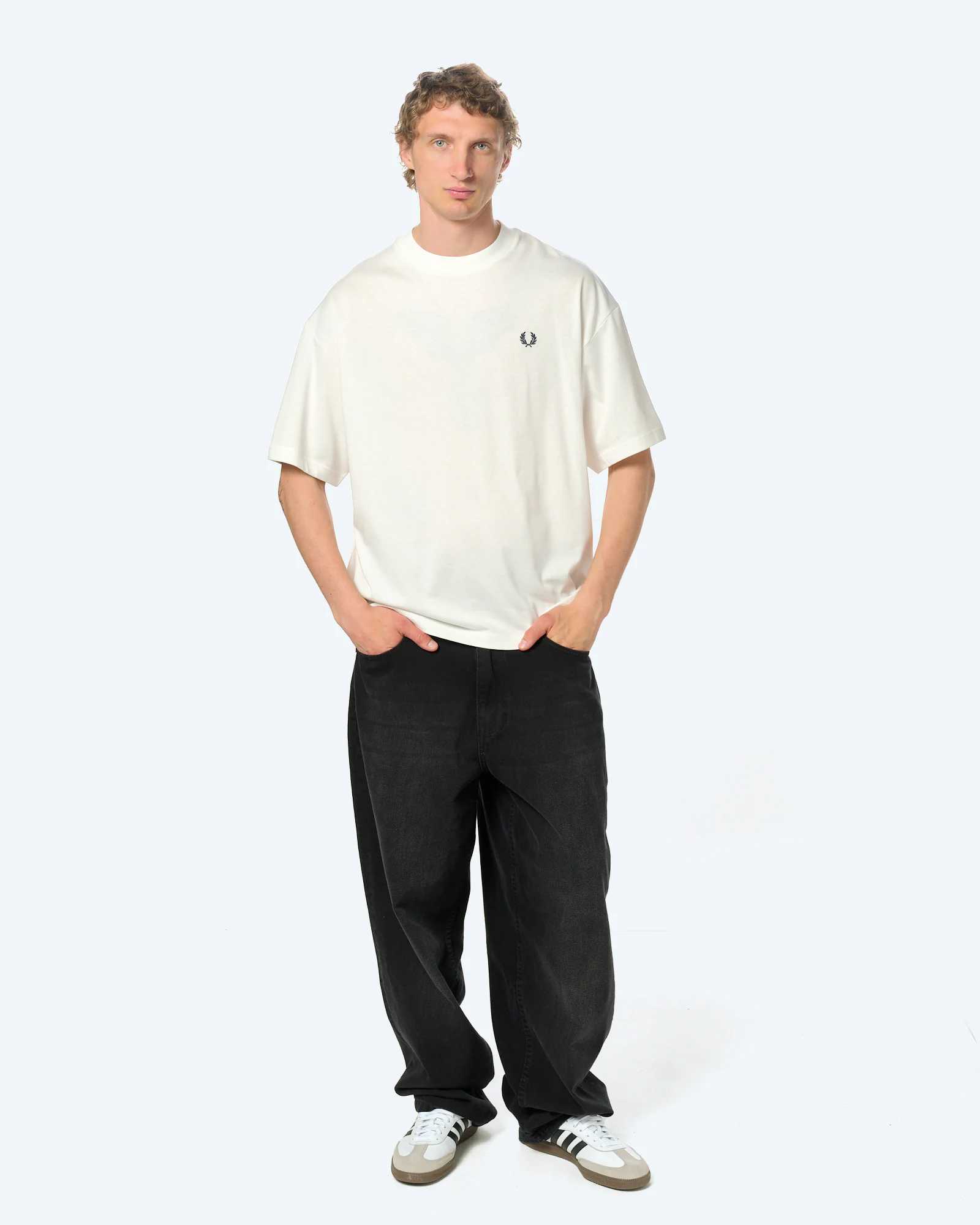Fred Perry Backprint Laurel Wreath T-Shirt Snow White