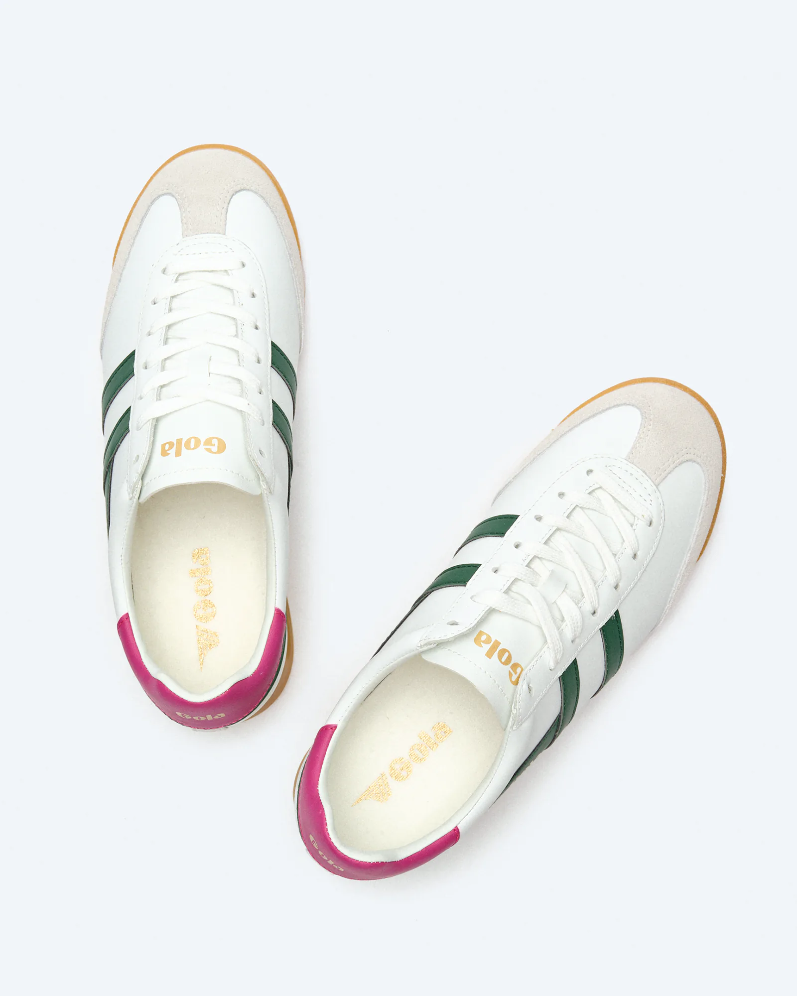 Gola Torpedo Leather Sneaker White/Evergreen/Deep Red