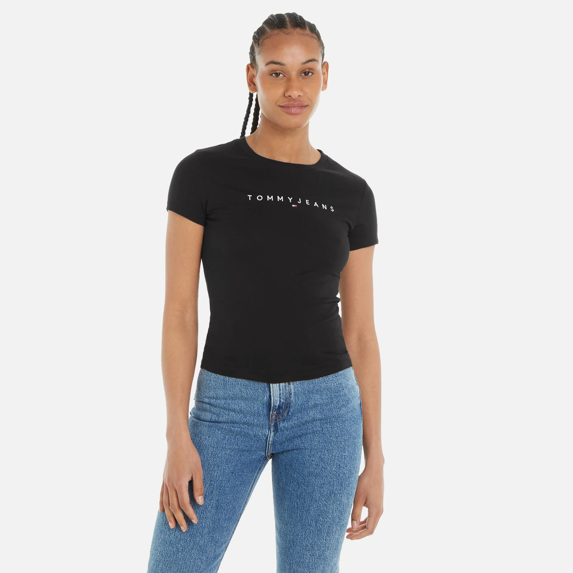 Tommy Jeans Slim Linear T-Shirt Black