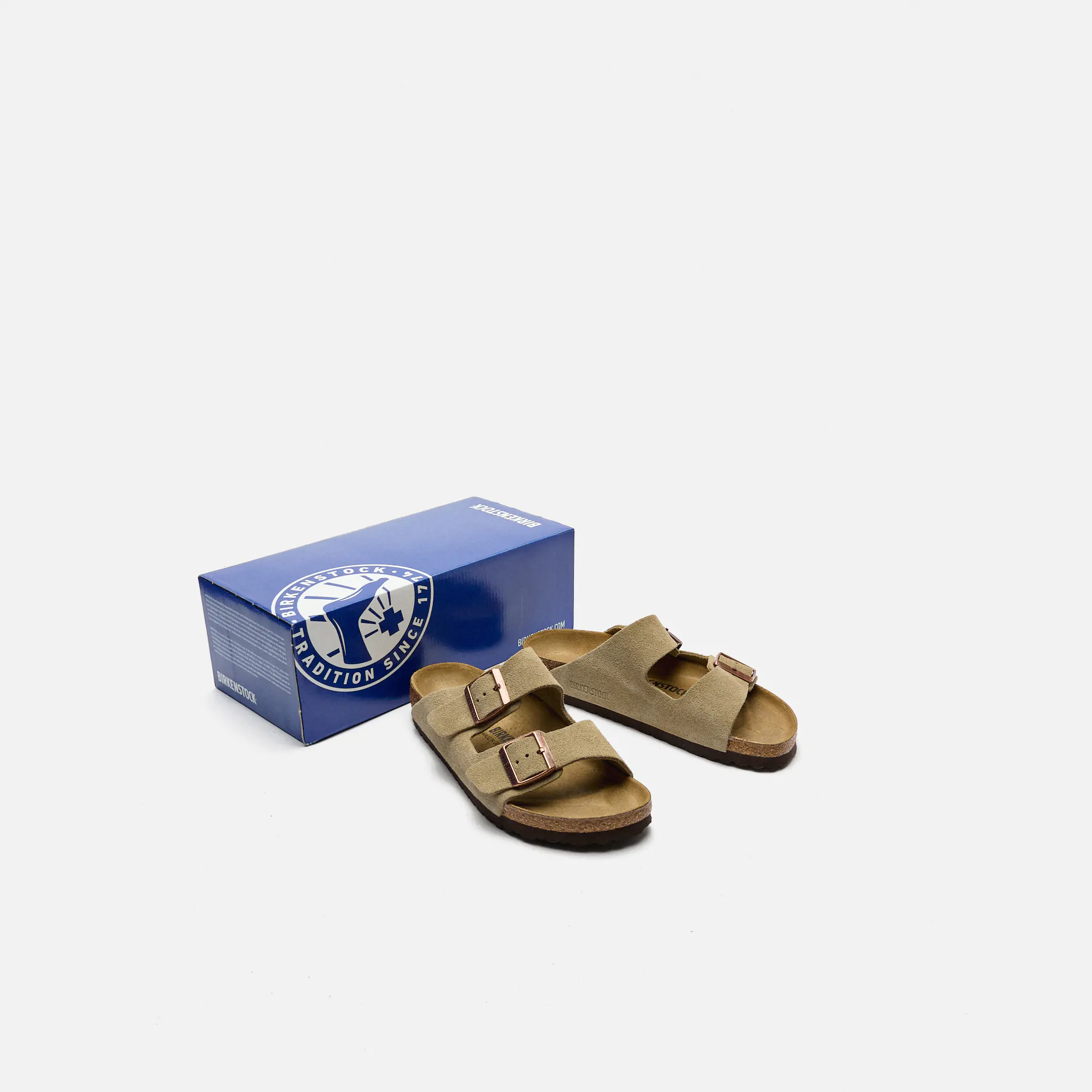 Birkenstock Arizona Suede Leather (Narrow Fit) Sandals Taupe