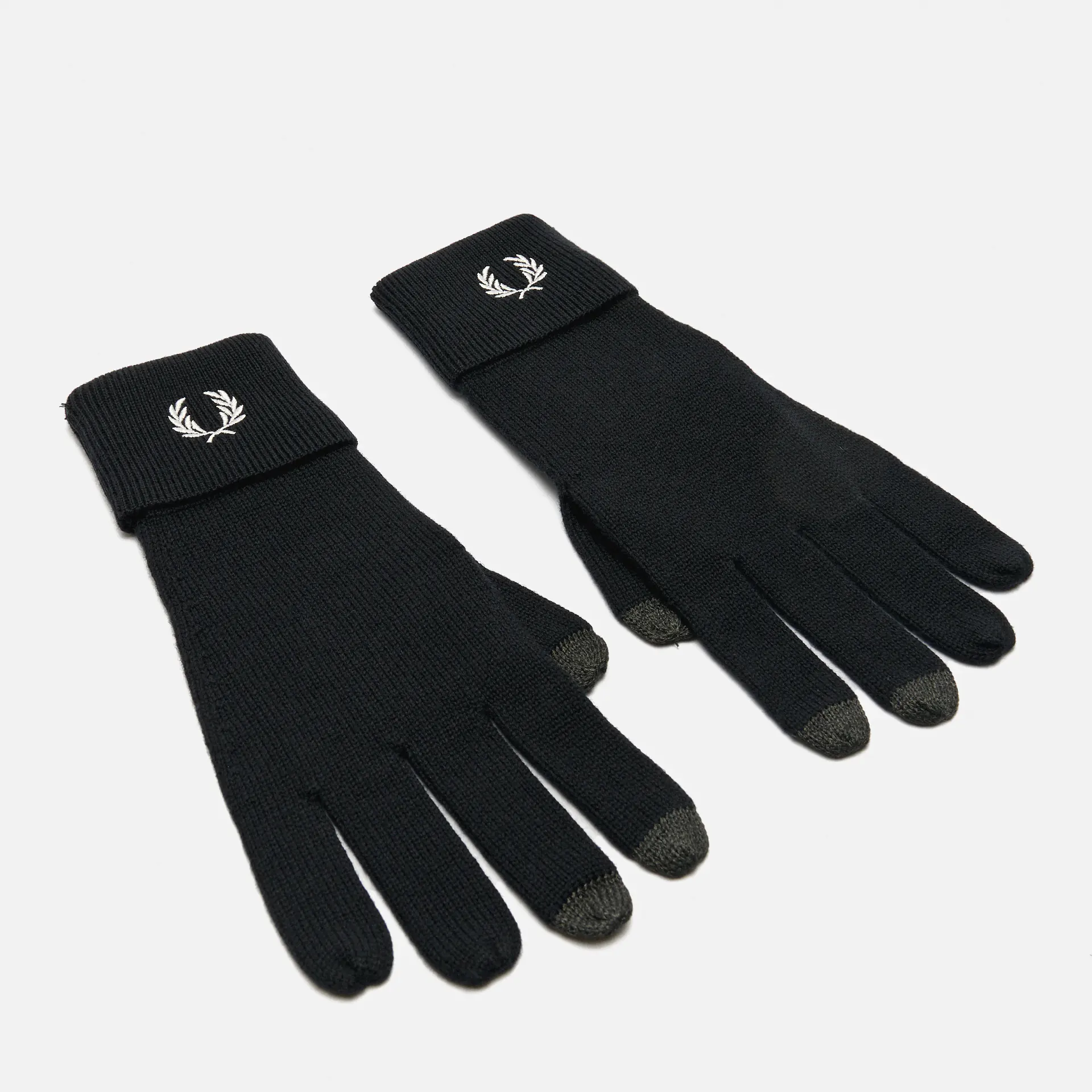 Fred Perry Classic Merino Wool Gloves Black/Snow White